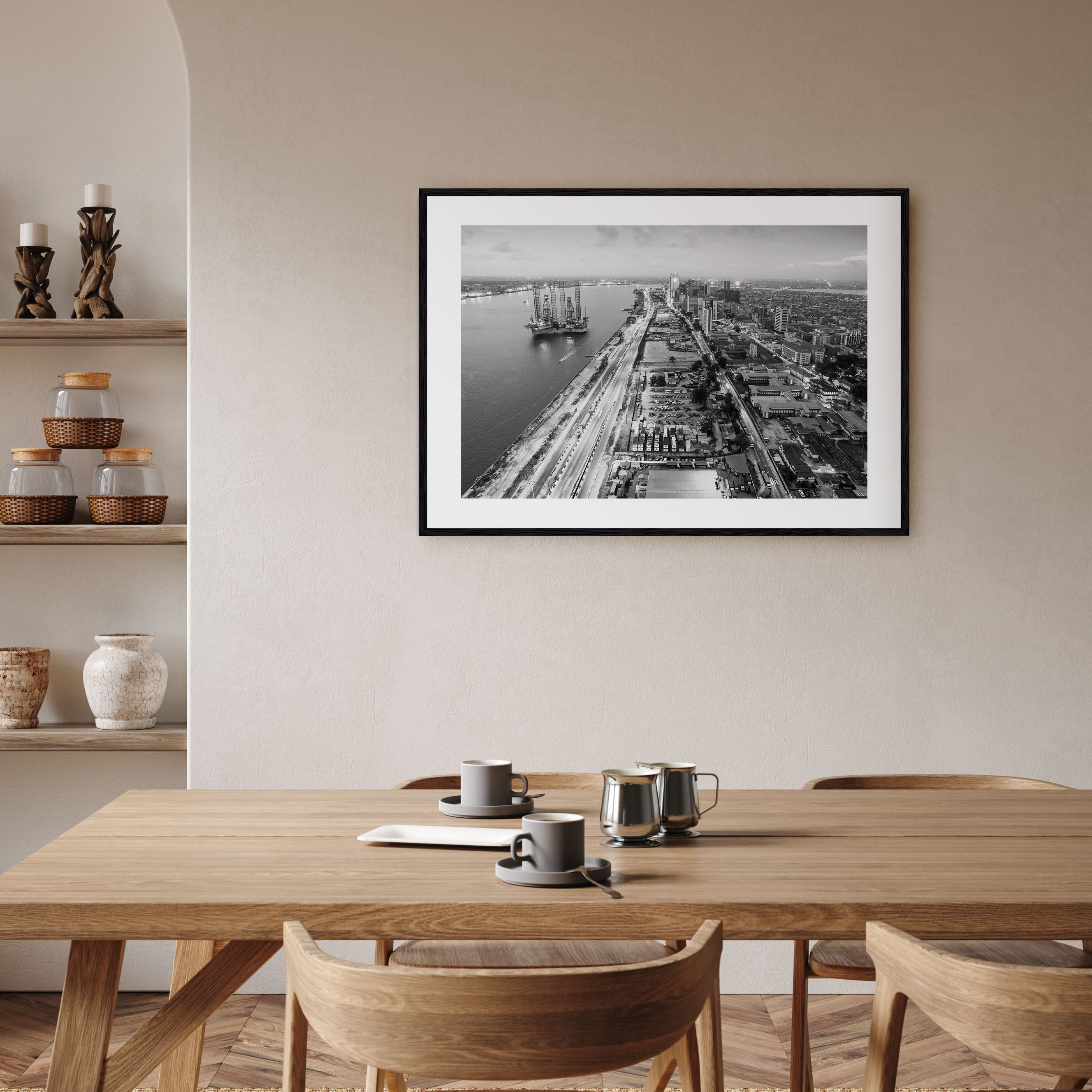 Lagos, Nigeria Landscape B&W Poster