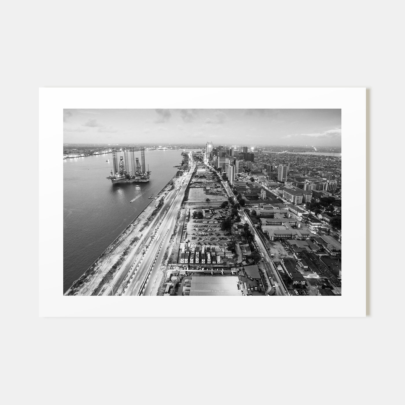 Lagos, Nigeria Landscape B&W Poster