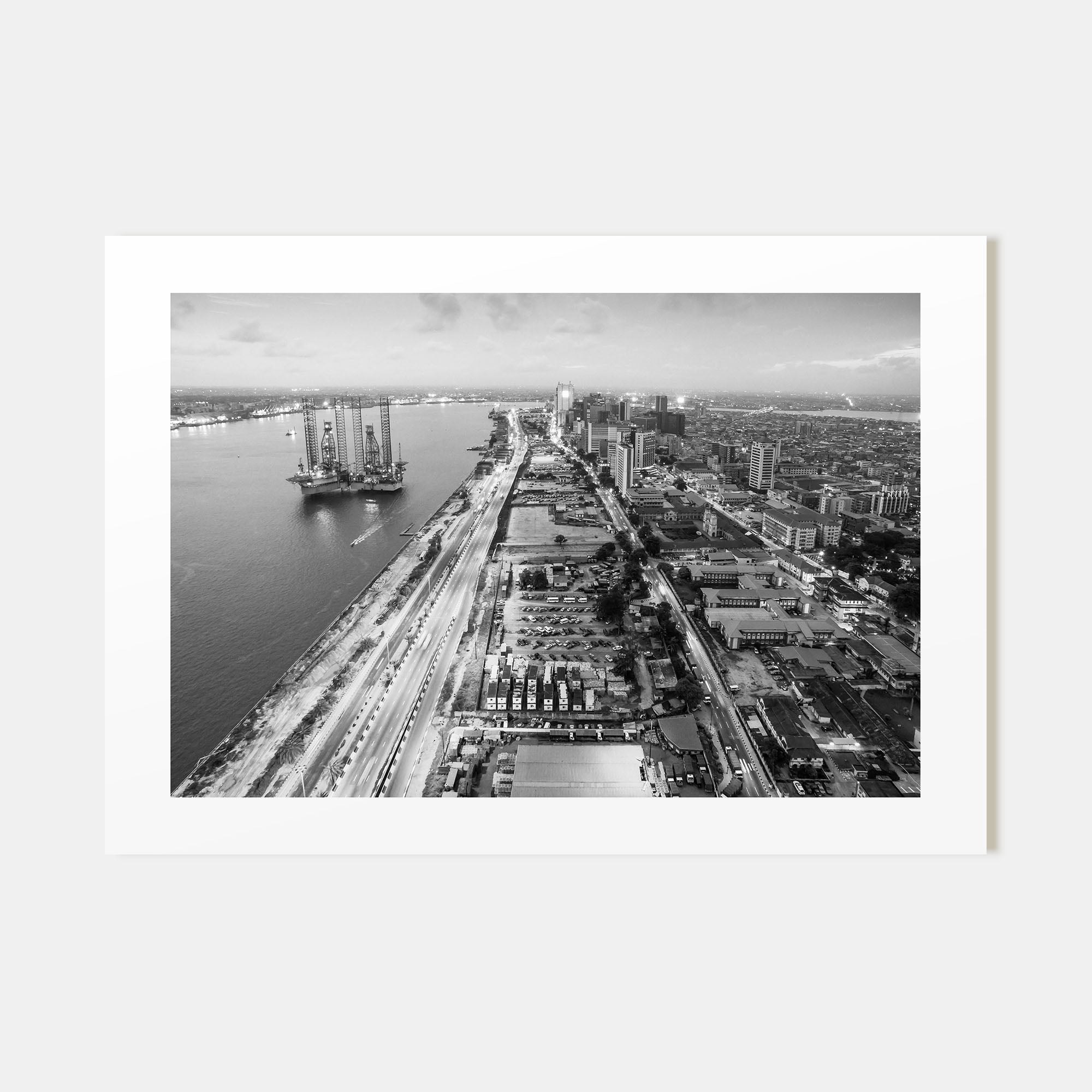 Lagos, Nigeria Landscape B&W Poster