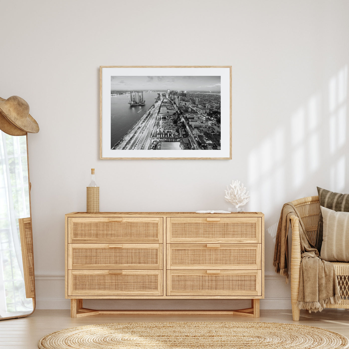 Lagos, Nigeria Landscape B&W Poster