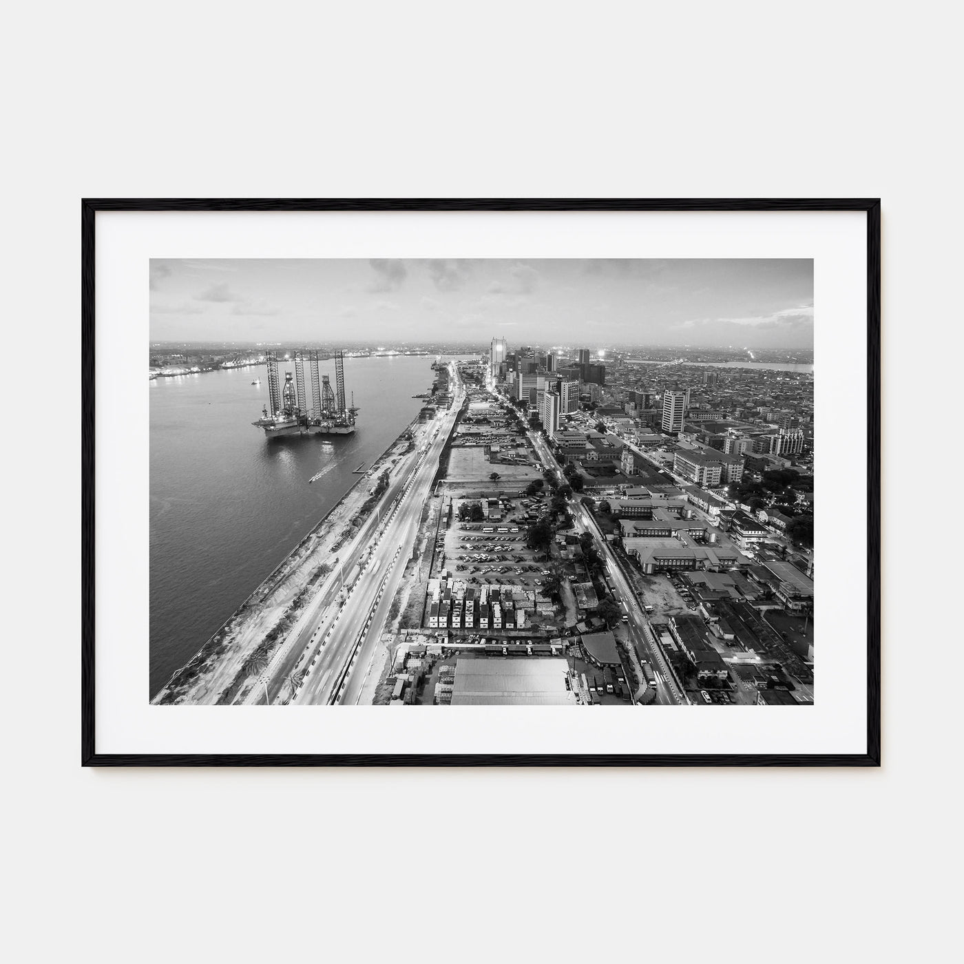 Lagos, Nigeria Landscape B&W Poster