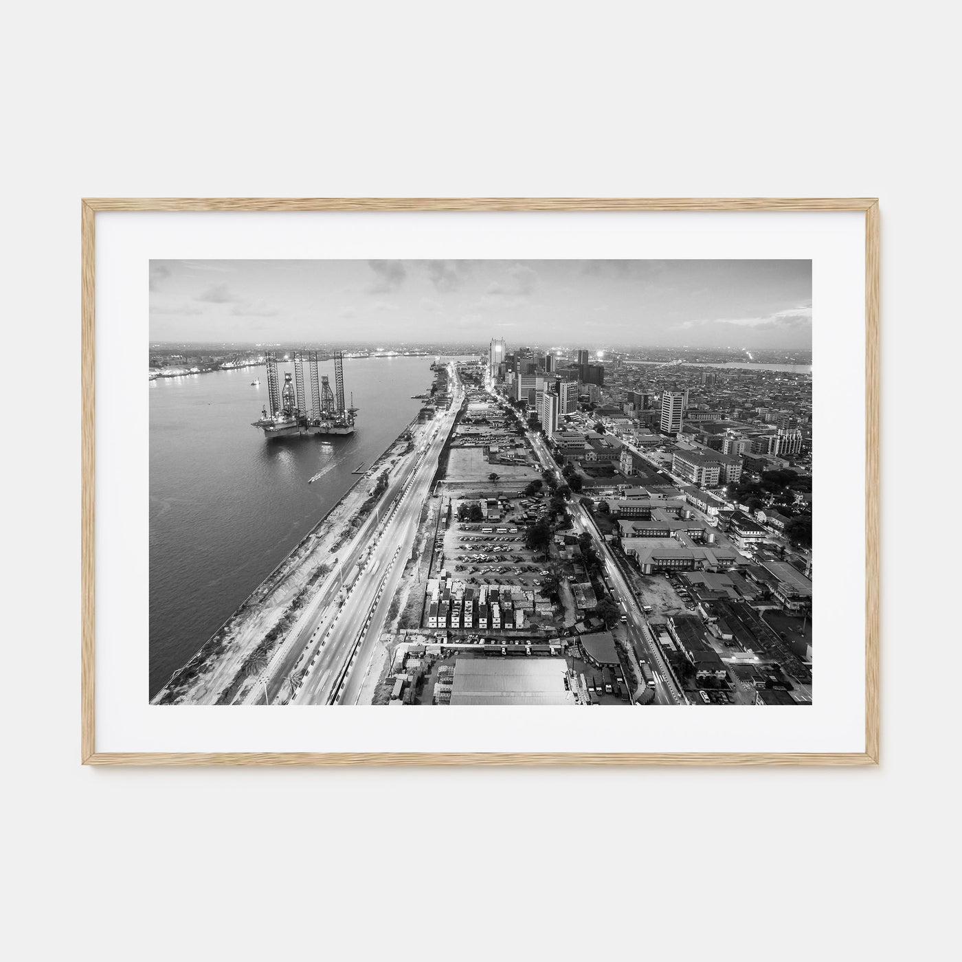 Lagos, Nigeria Landscape B&W Poster