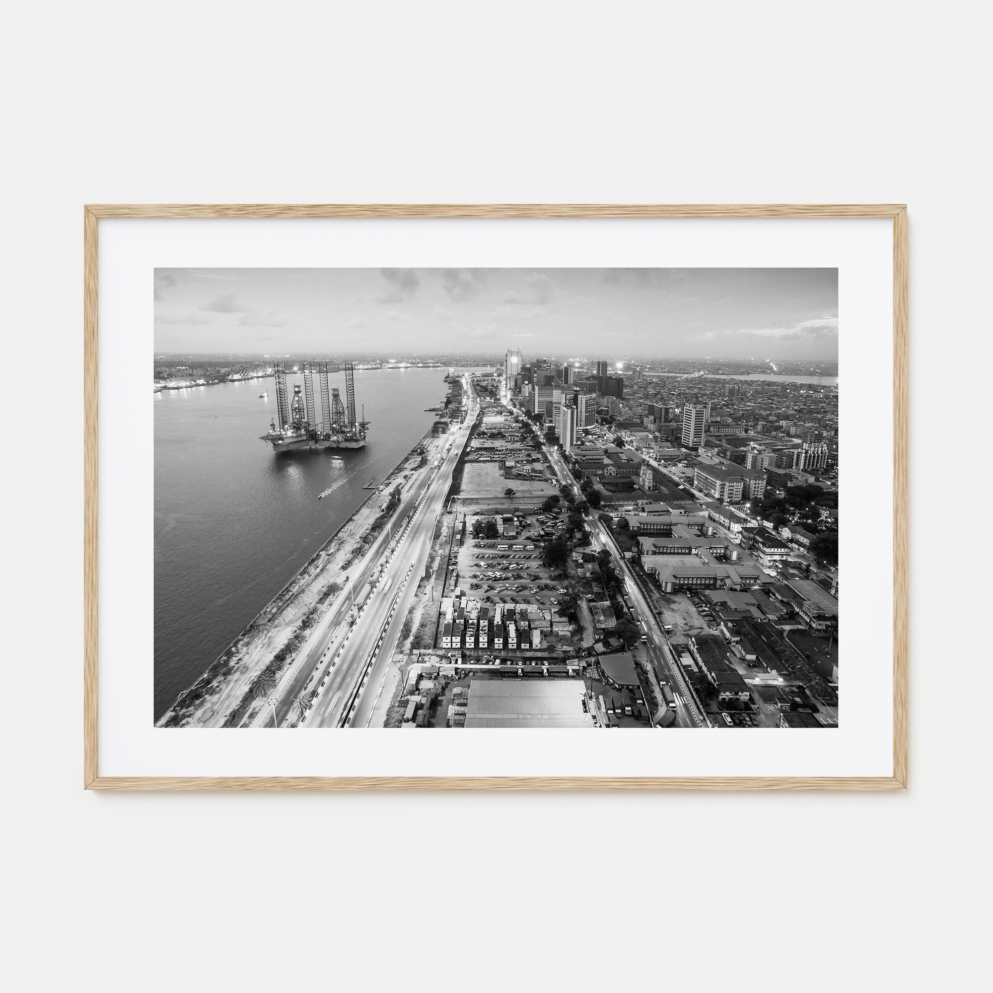 Lagos, Nigeria Landscape B&W Poster