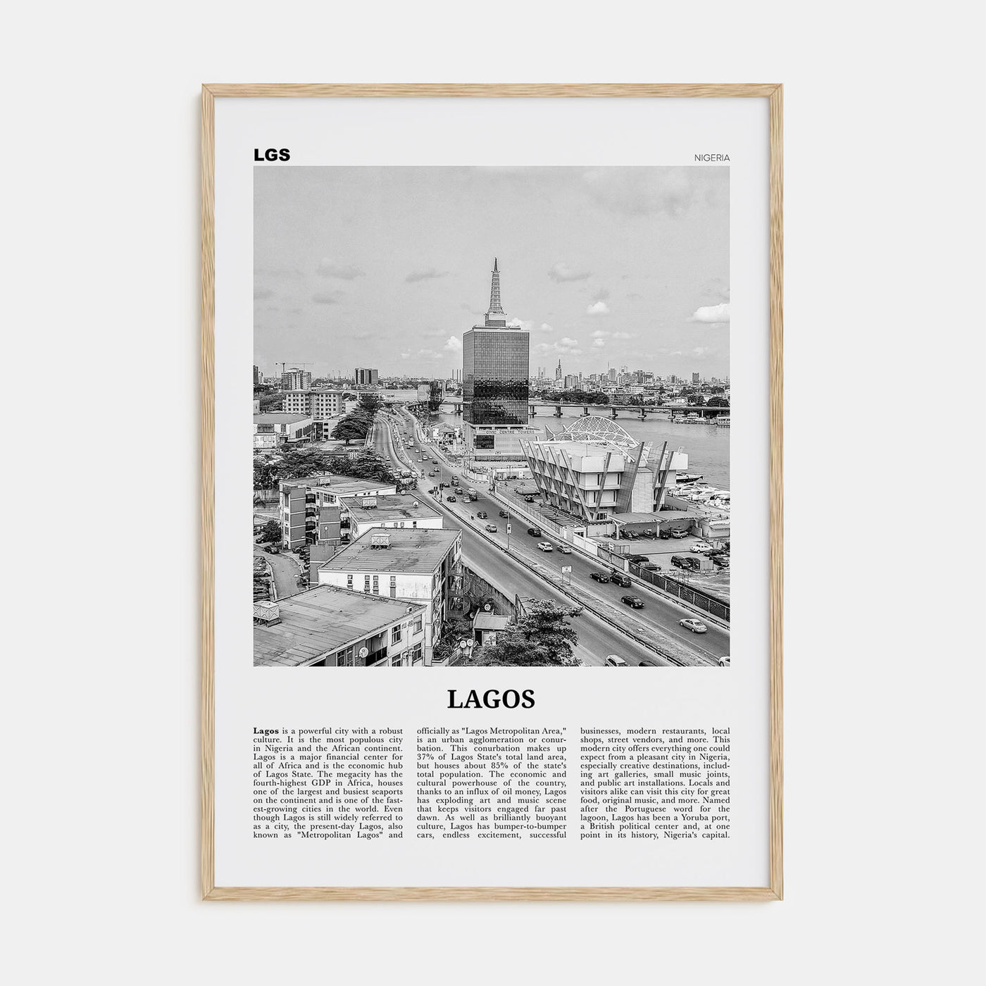 Lagos, Nigeria Travel B&W No 2 Poster