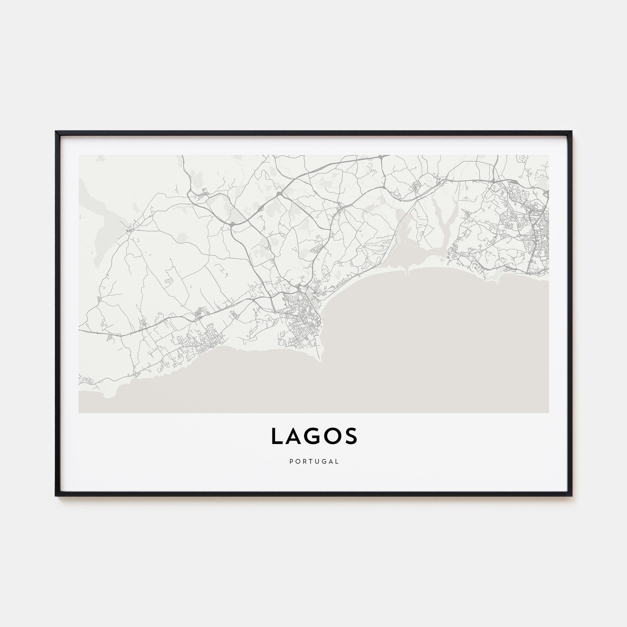 Lagos, Portugal Map Landscape Poster