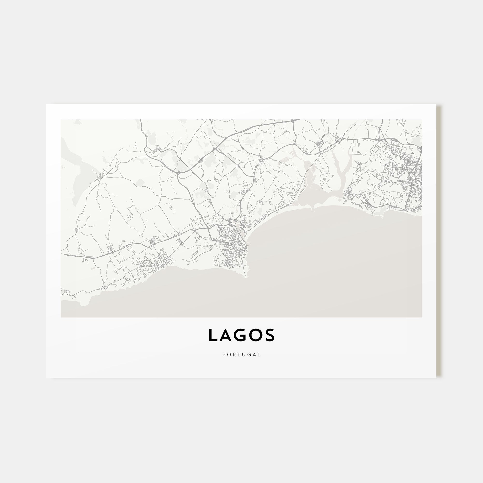 Lagos, Portugal Map Landscape Poster