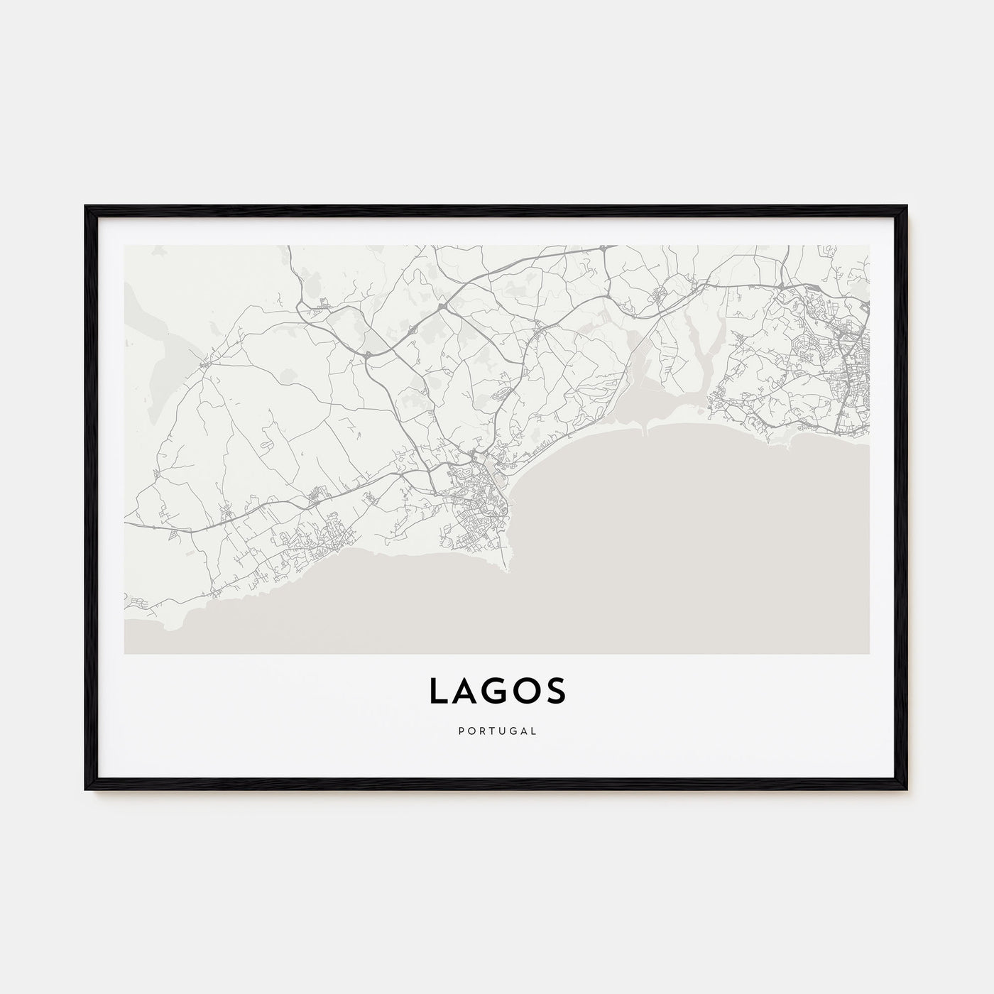 Lagos, Portugal Map Landscape Poster