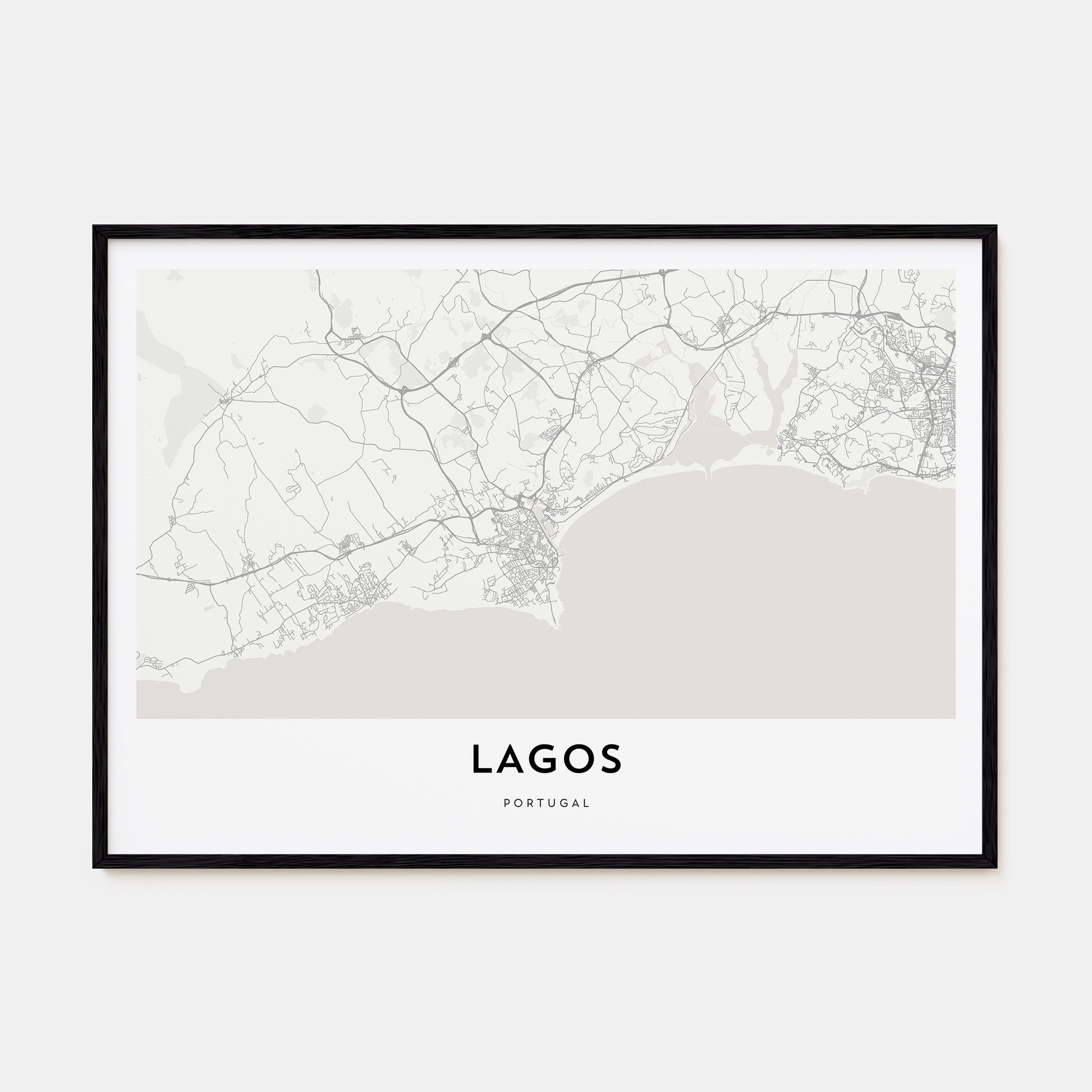 Lagos, Portugal Map Landscape Poster