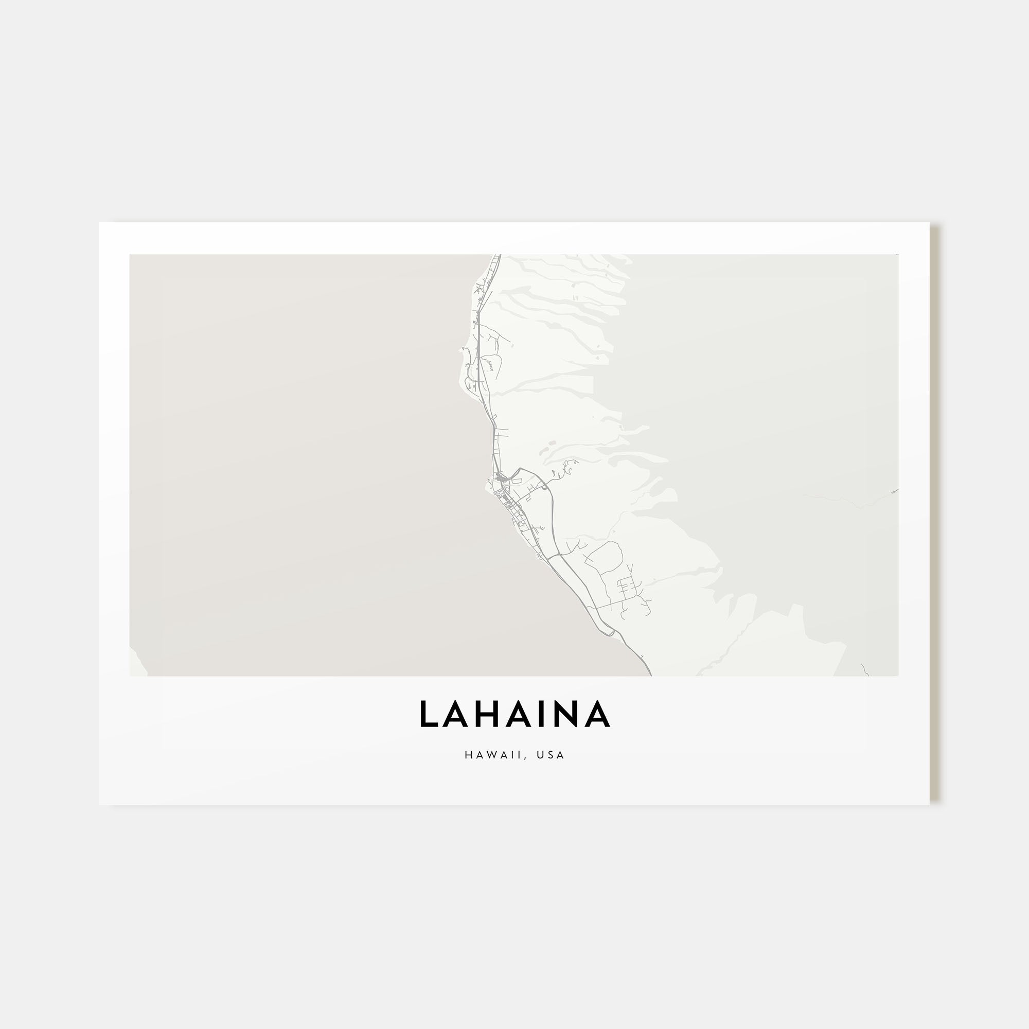 Lahaina Map Landscape Poster