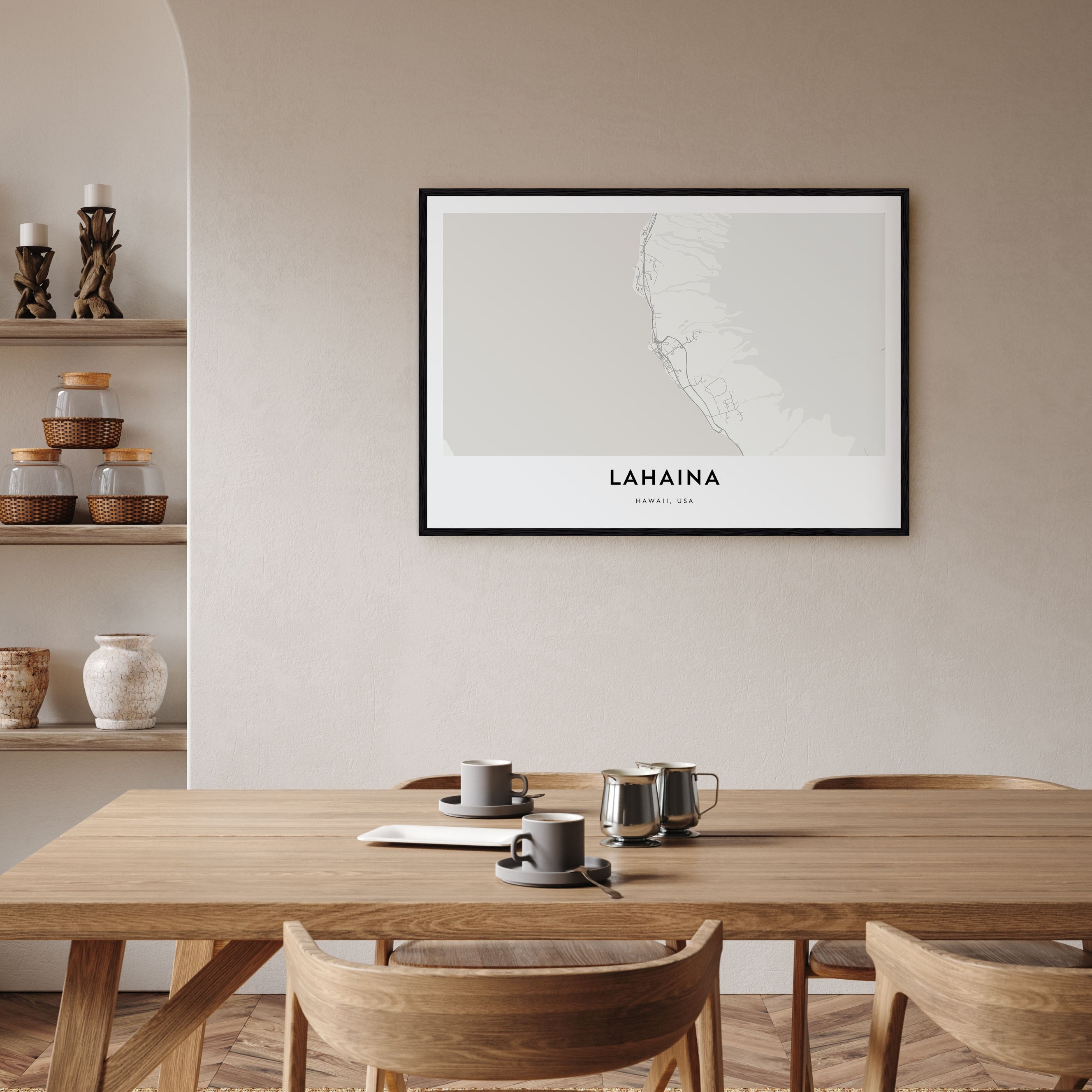Lahaina Map Landscape Poster