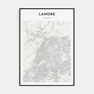 Lahore Map Portrait Poster