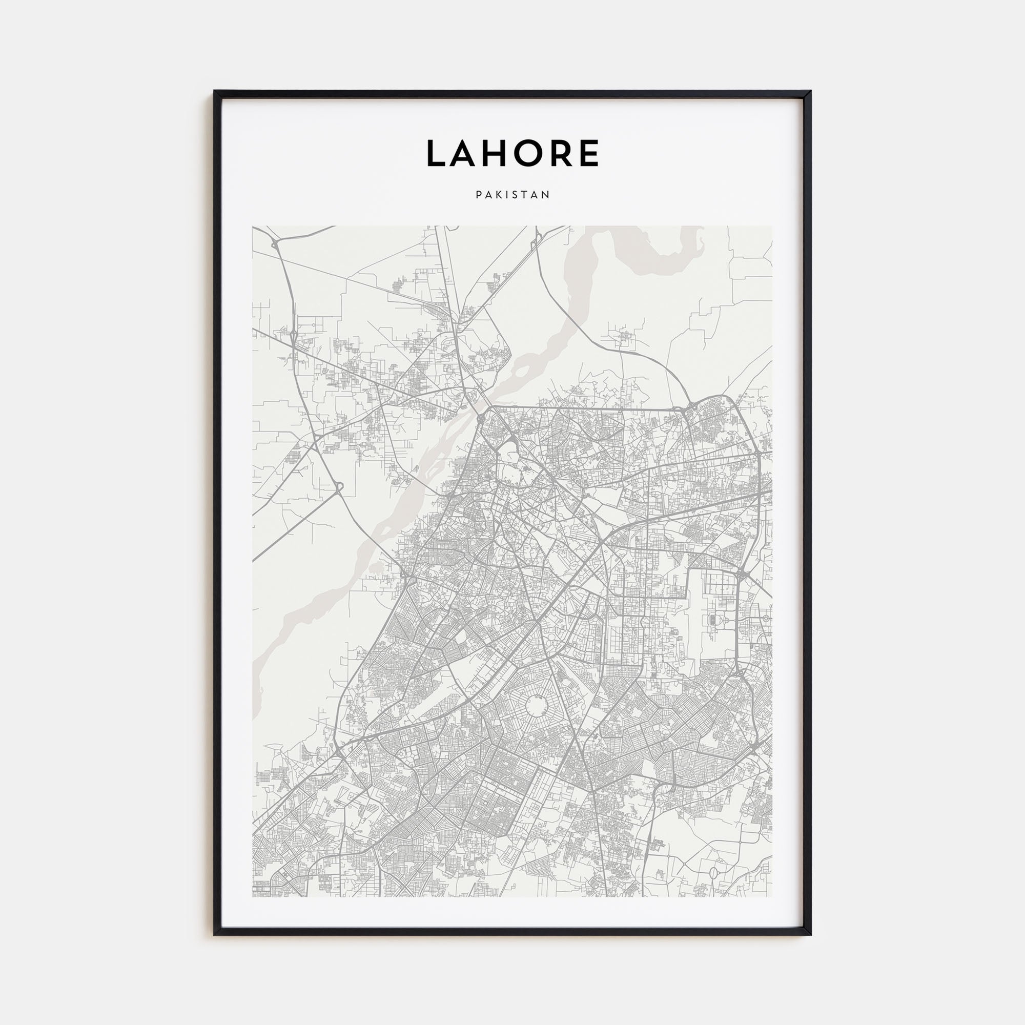 Lahore Map Portrait Poster