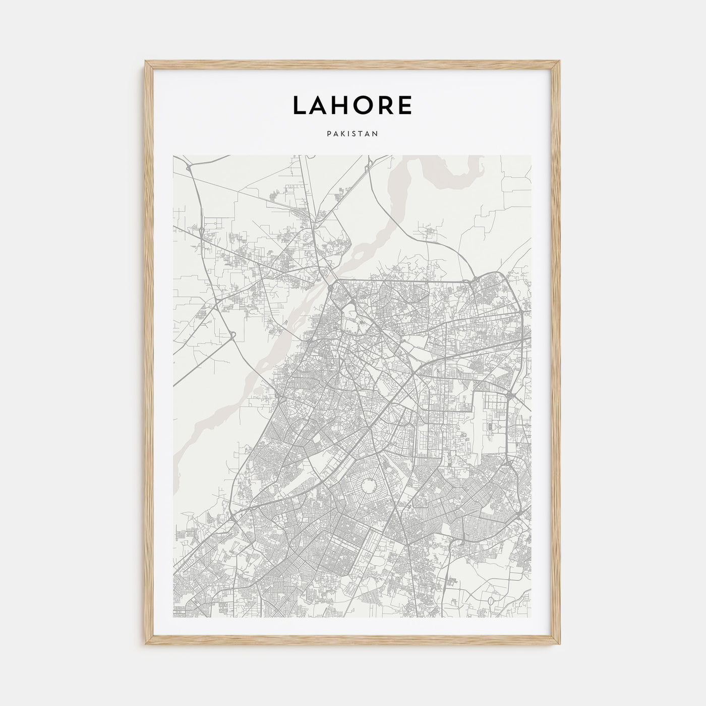 Lahore Map Portrait Poster