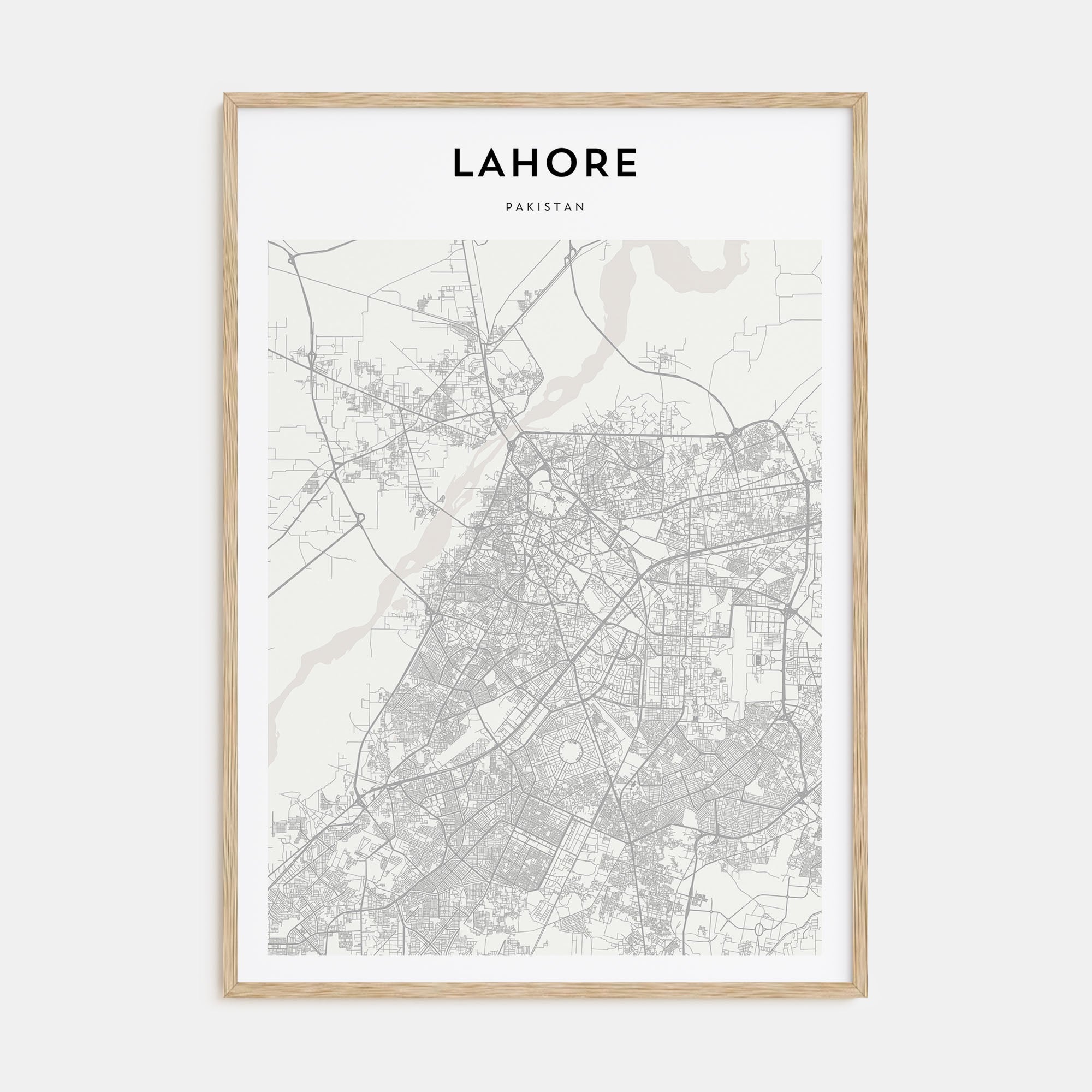Lahore Map Portrait Poster