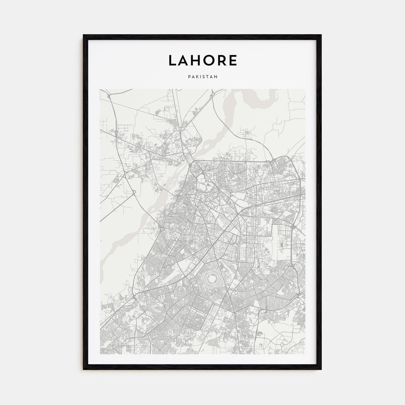 Lahore Map Portrait Poster