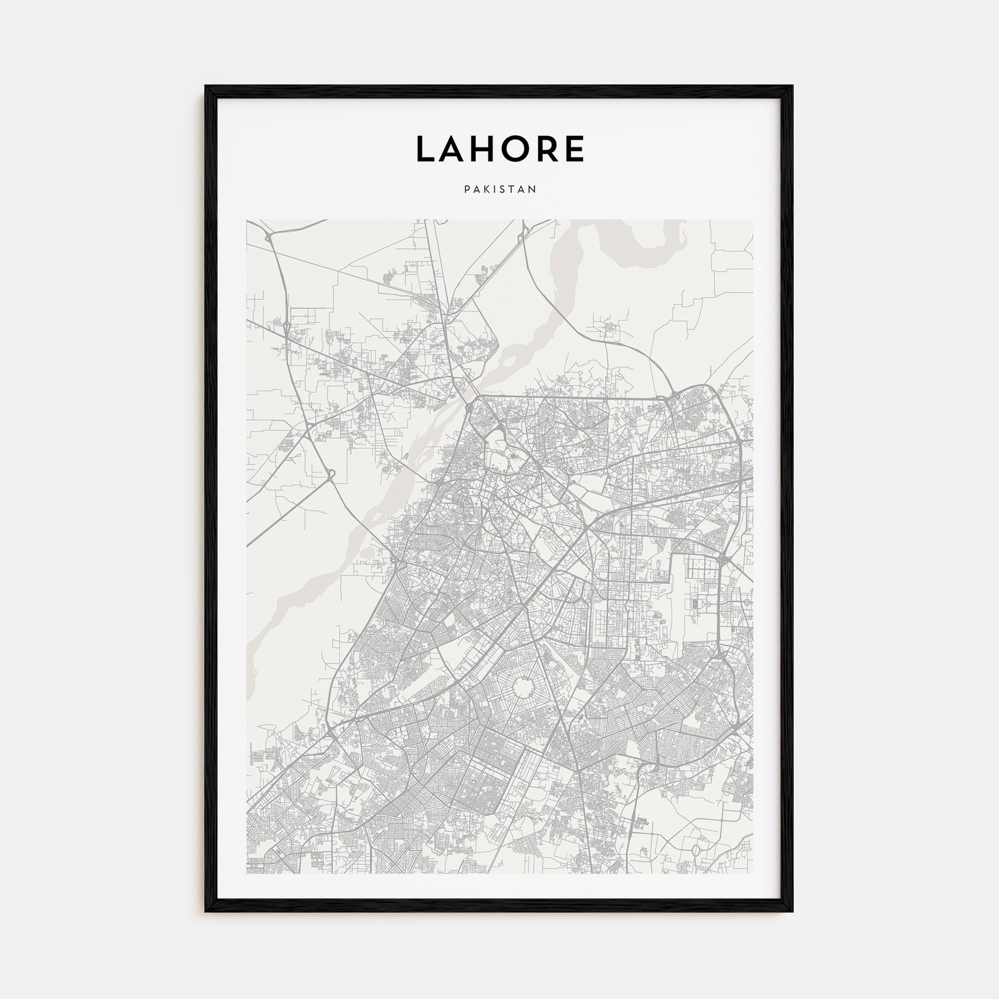 Lahore Map Portrait Poster