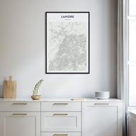 Lahore Map Portrait Poster