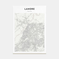 Lahore Map Portrait Poster