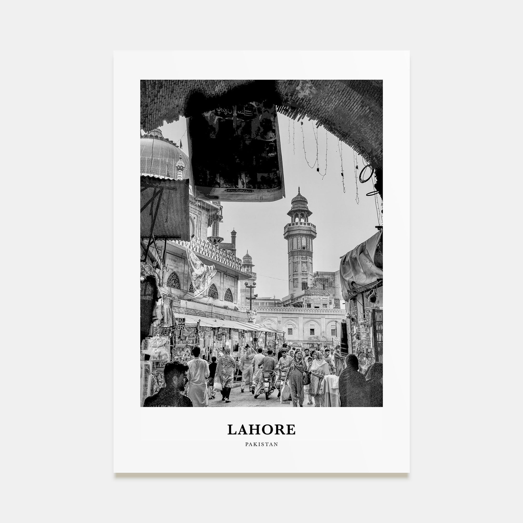 Lahore Portrait B&W No 1 Poster