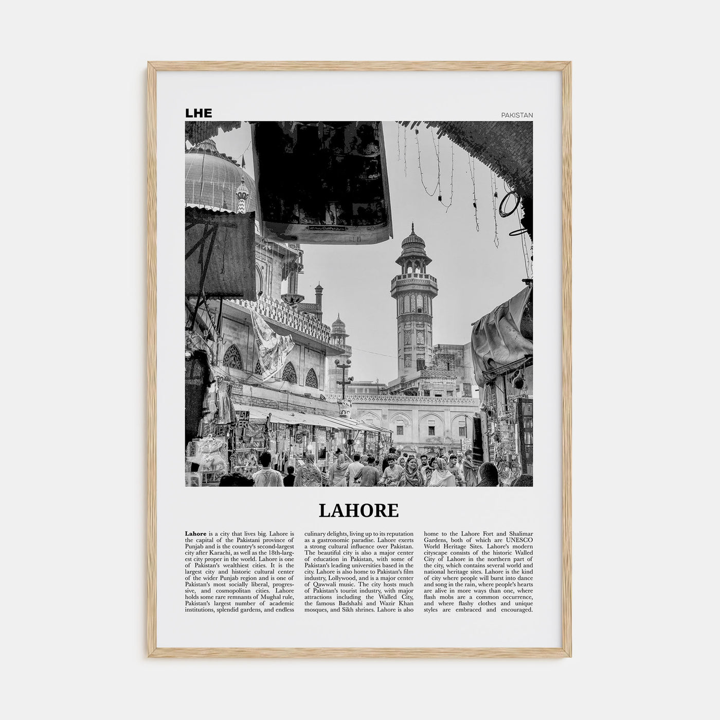Lahore Travel B&W No 1 Poster