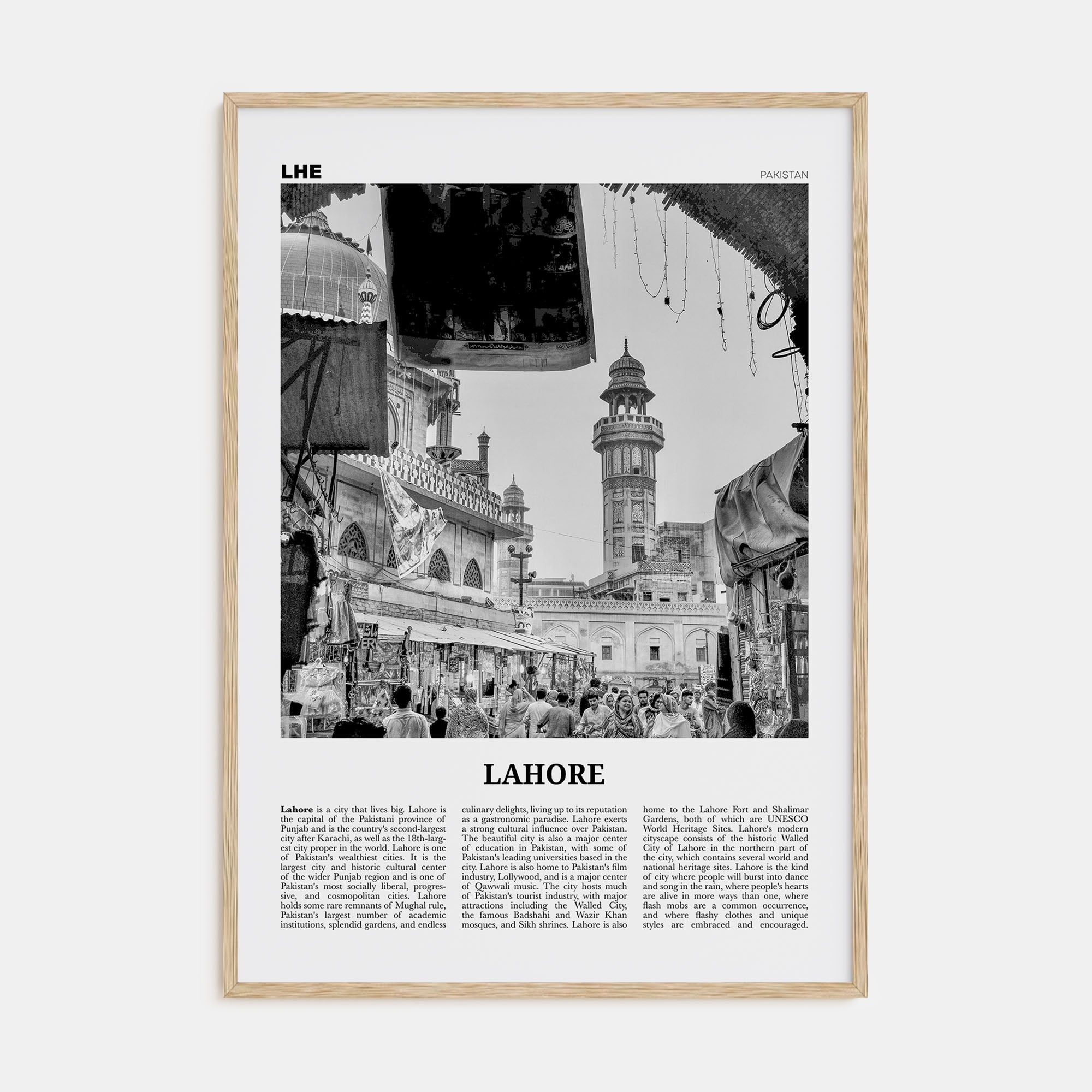 Lahore Travel B&W No 1 Poster