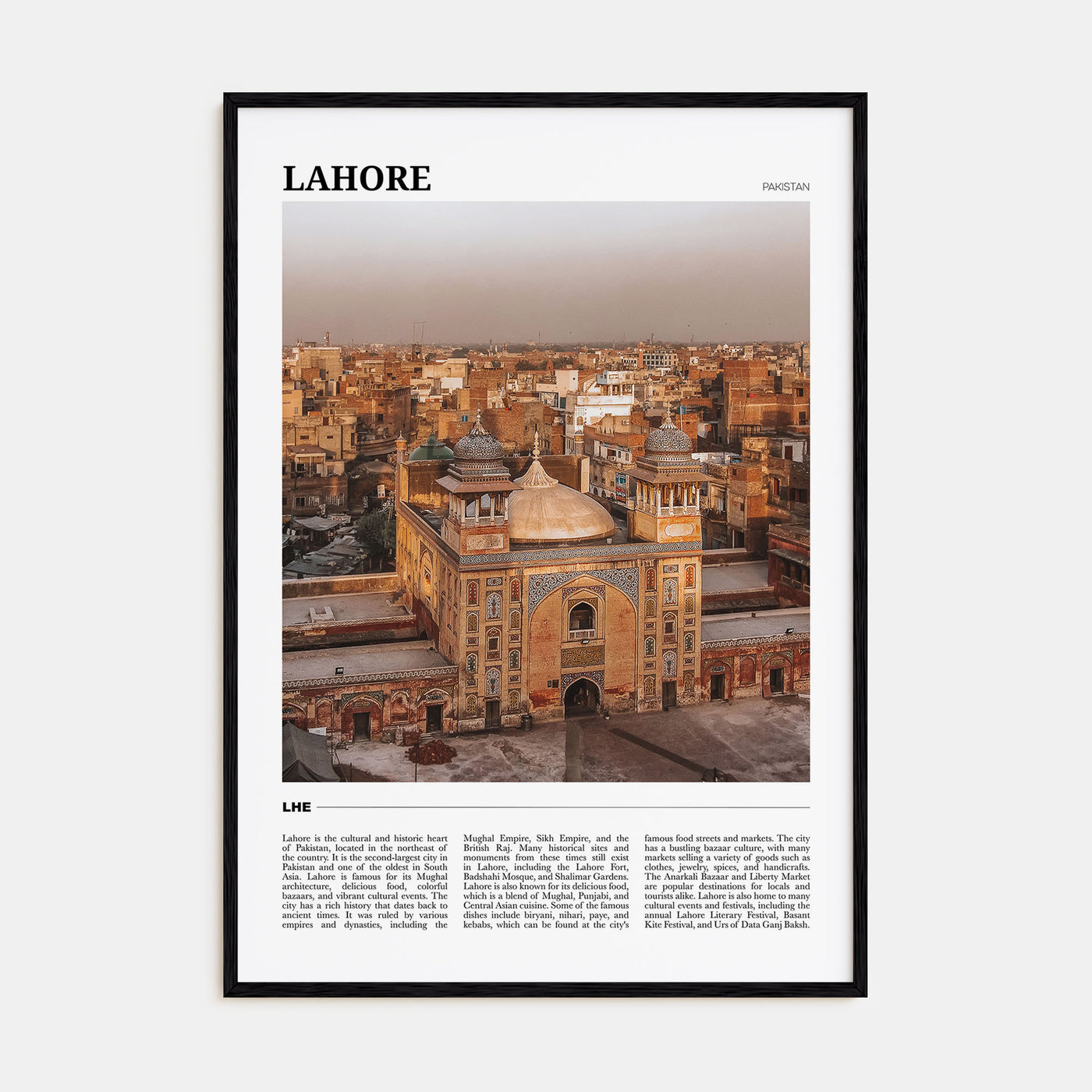 Lahore Travel Color Poster