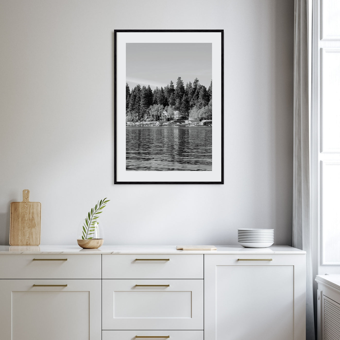 Lake Arrowhead Photo B&W Poster