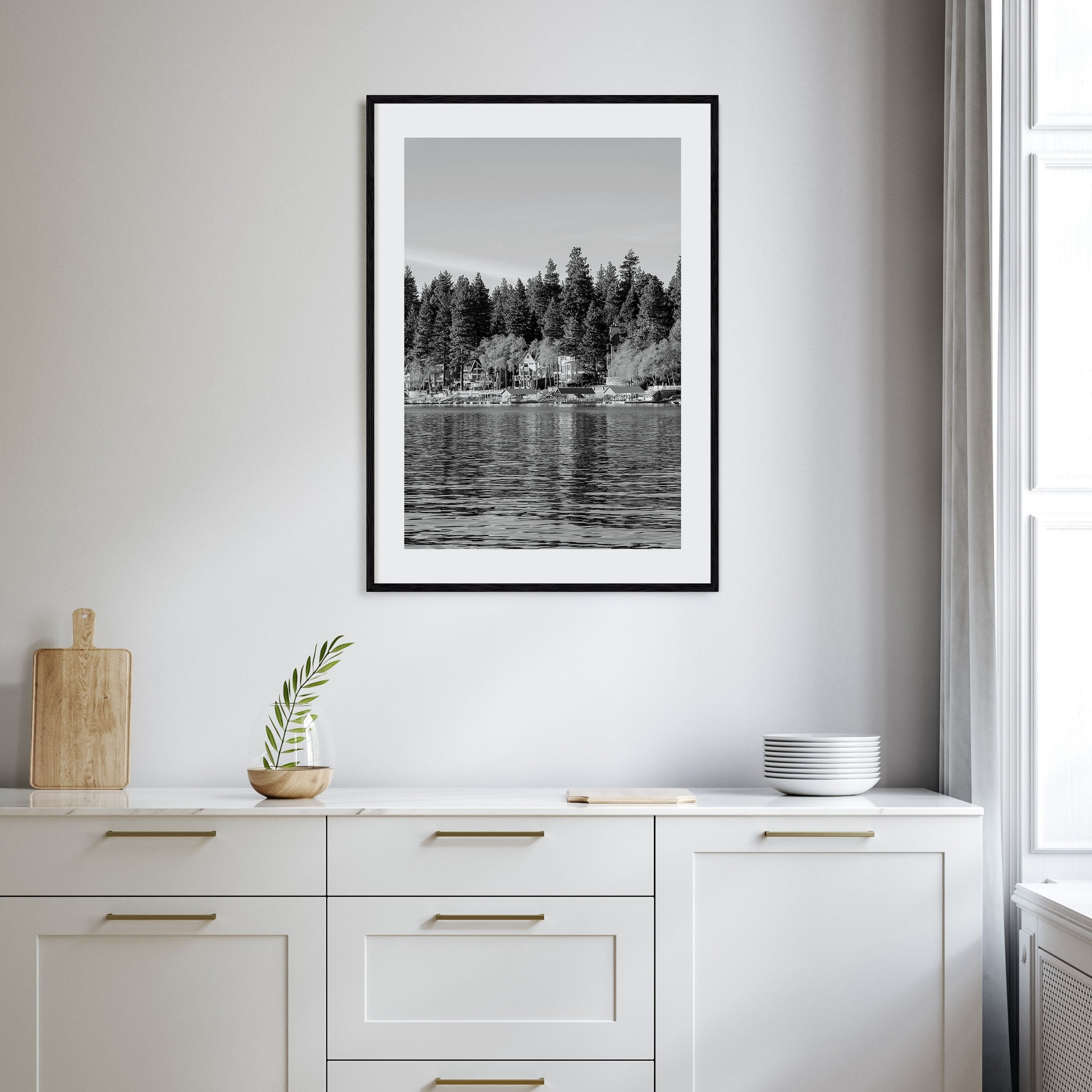 Lake Arrowhead Photo B&W Poster