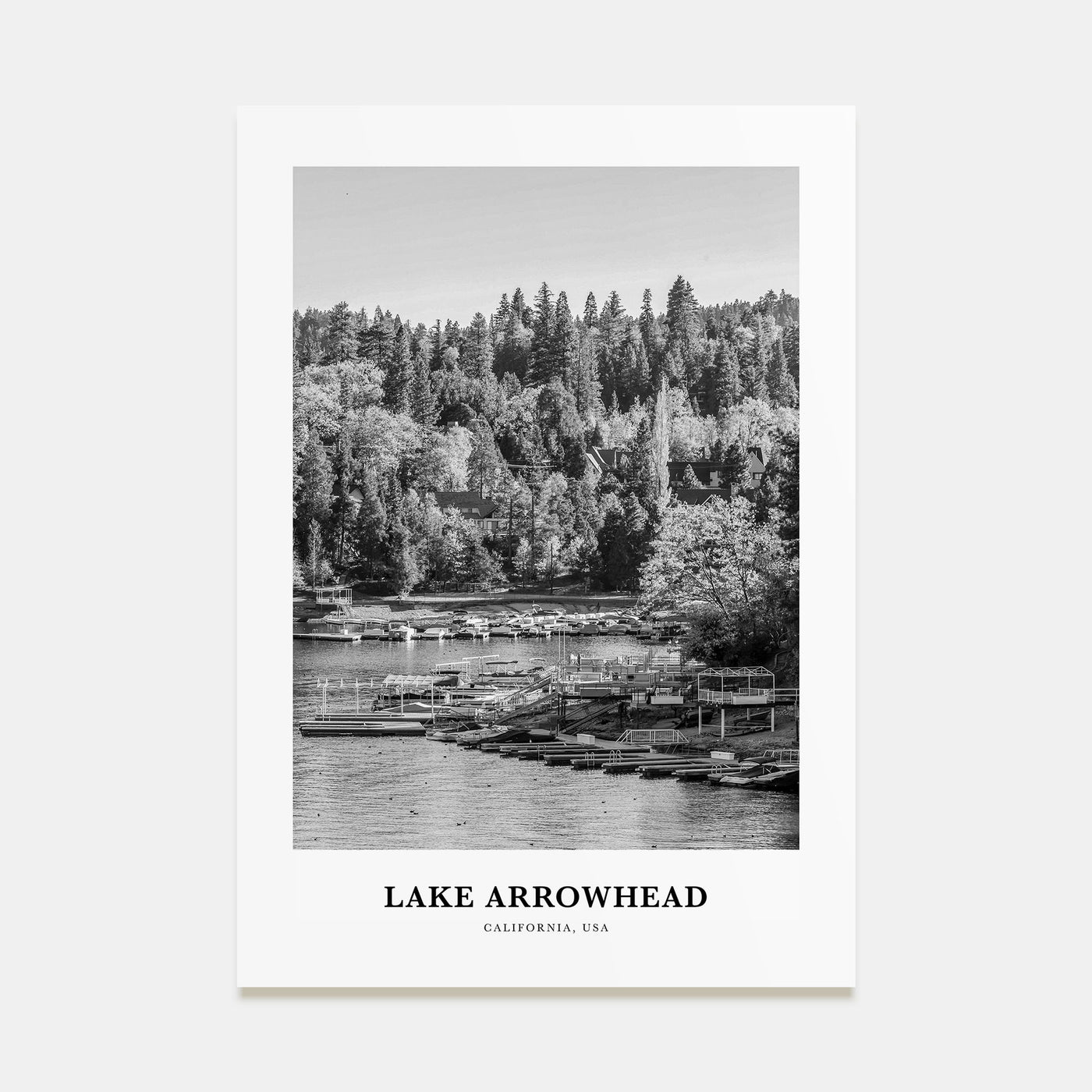 Lake Arrowhead Portrait B&W Poster