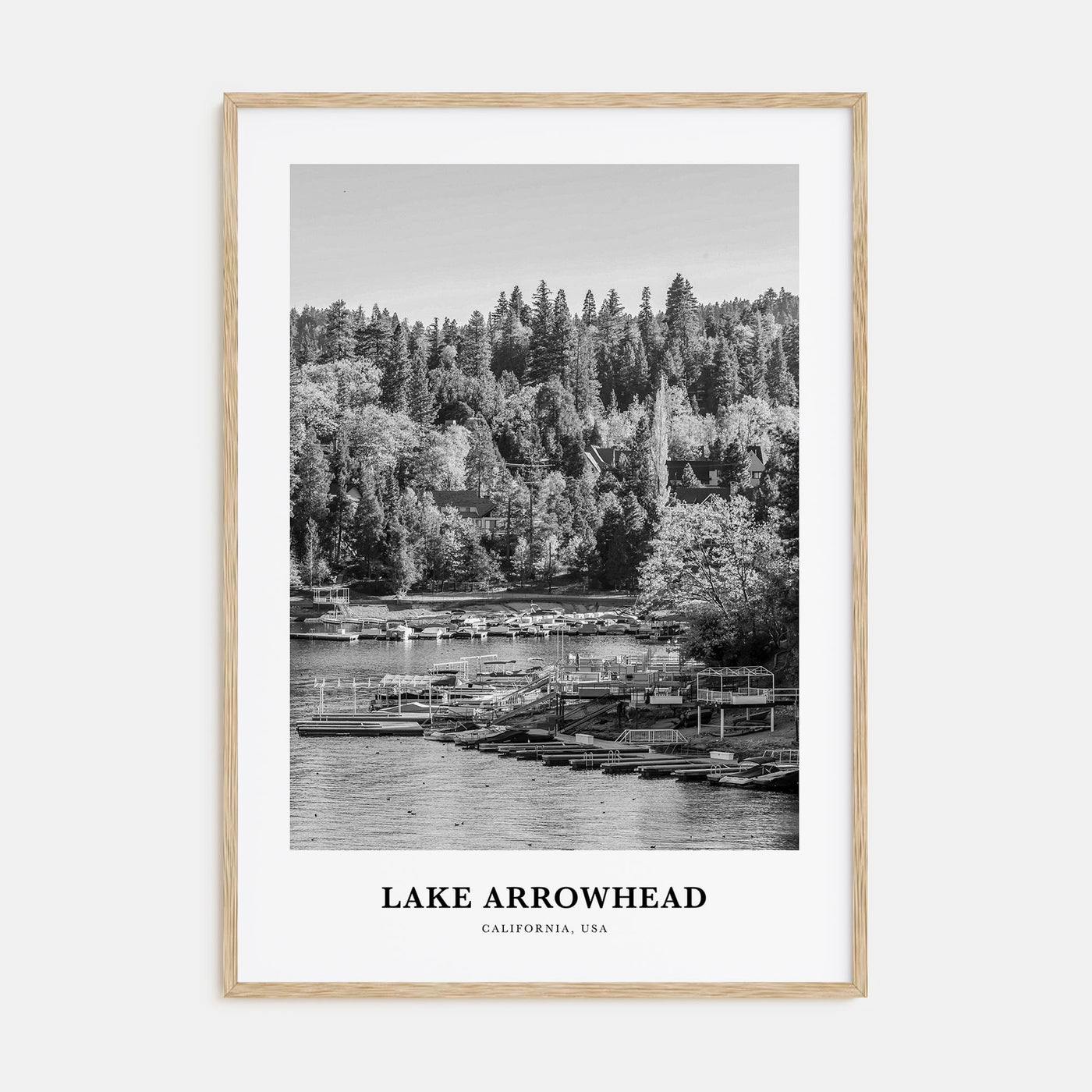 Lake Arrowhead Portrait B&W Poster