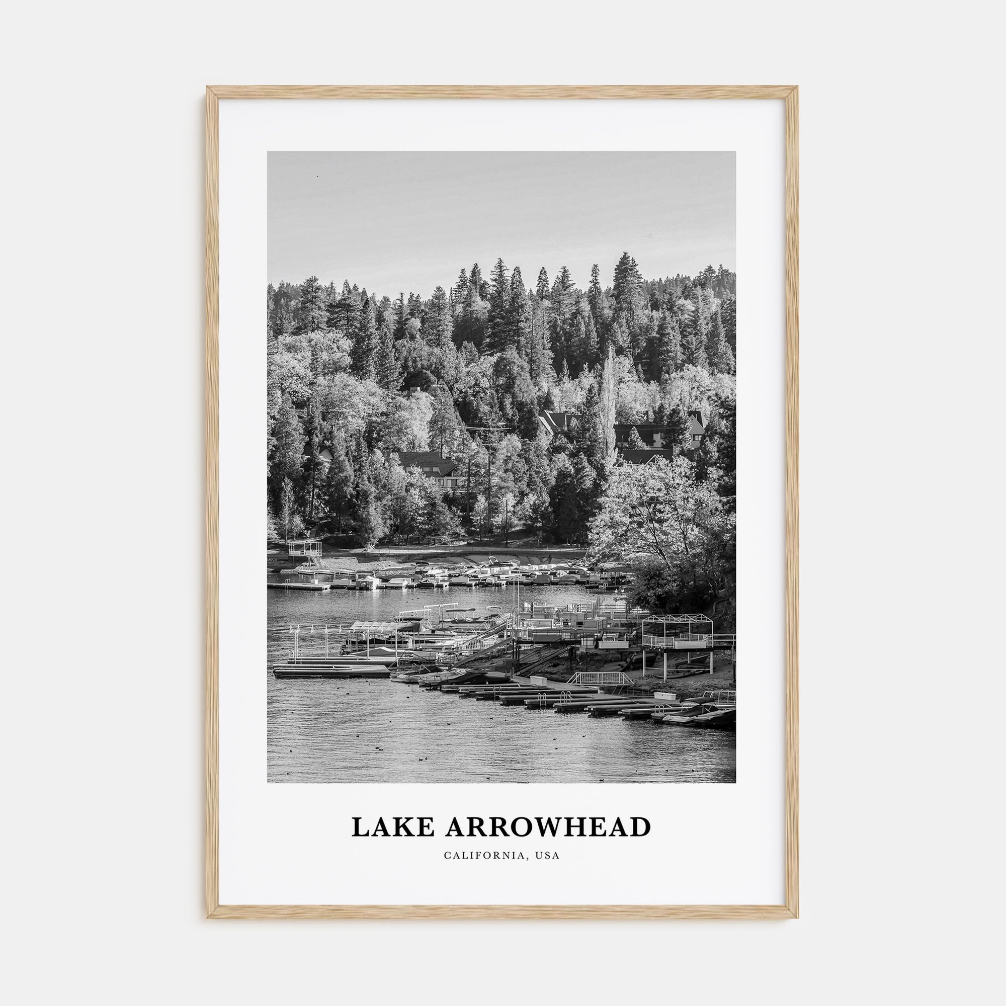 Lake Arrowhead Portrait B&W Poster