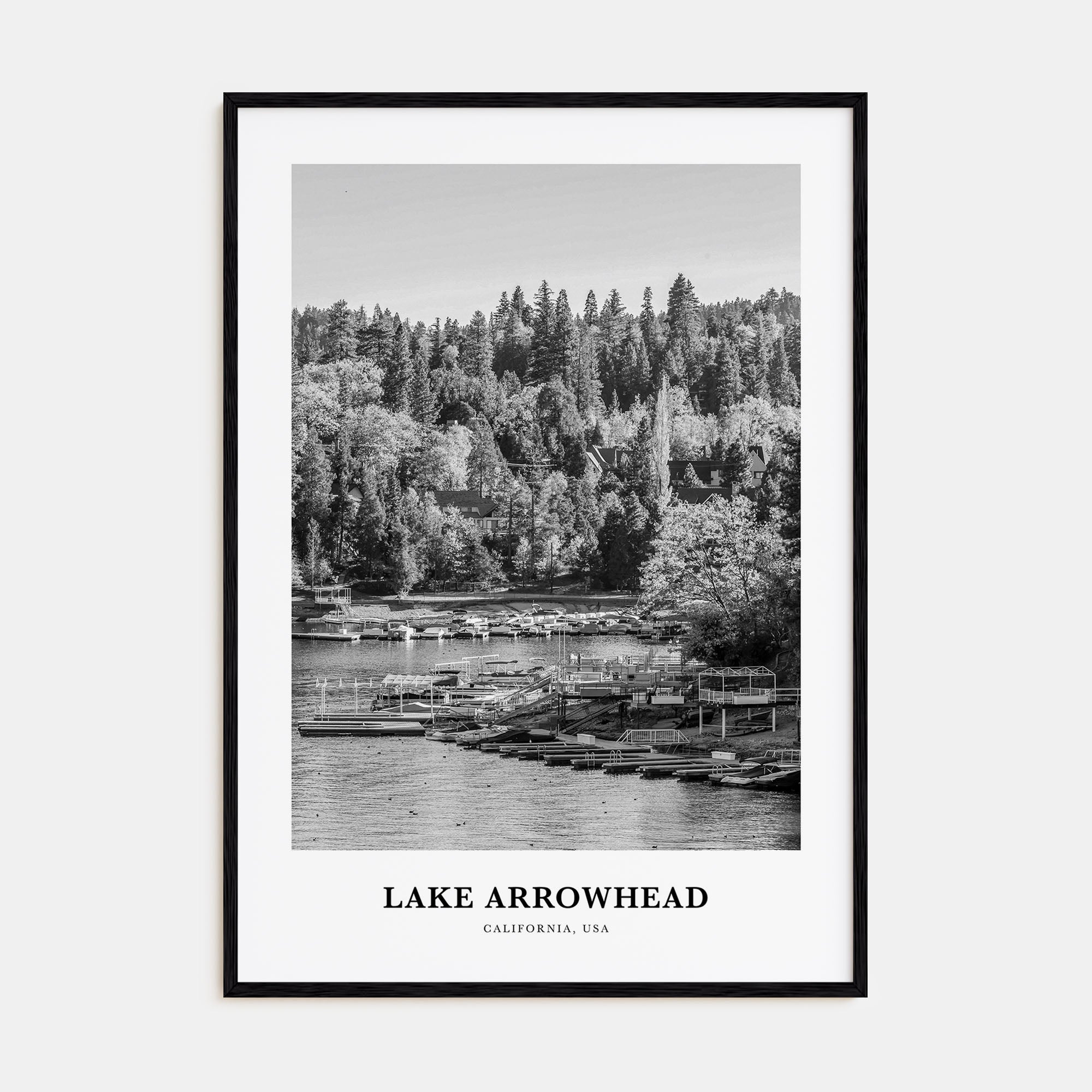 Lake Arrowhead Portrait B&W Poster