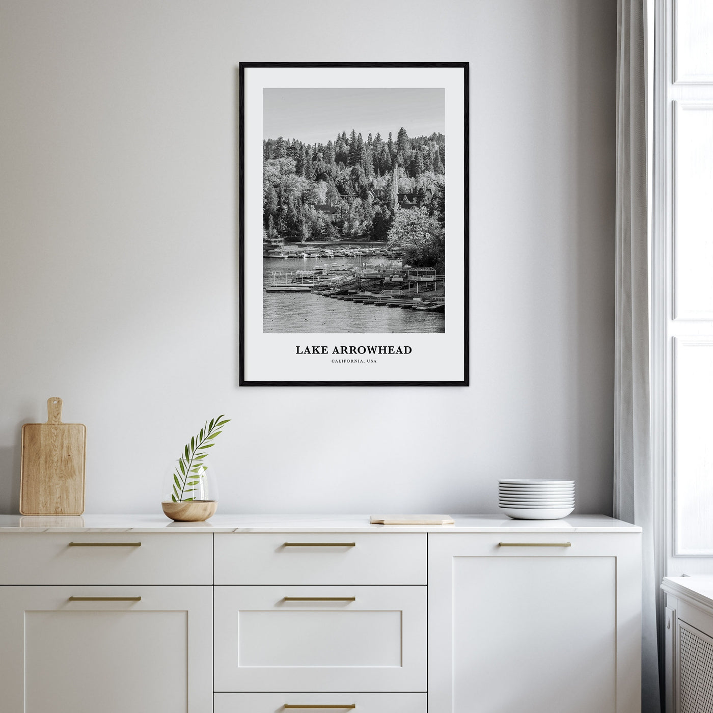 Lake Arrowhead Portrait B&W Poster