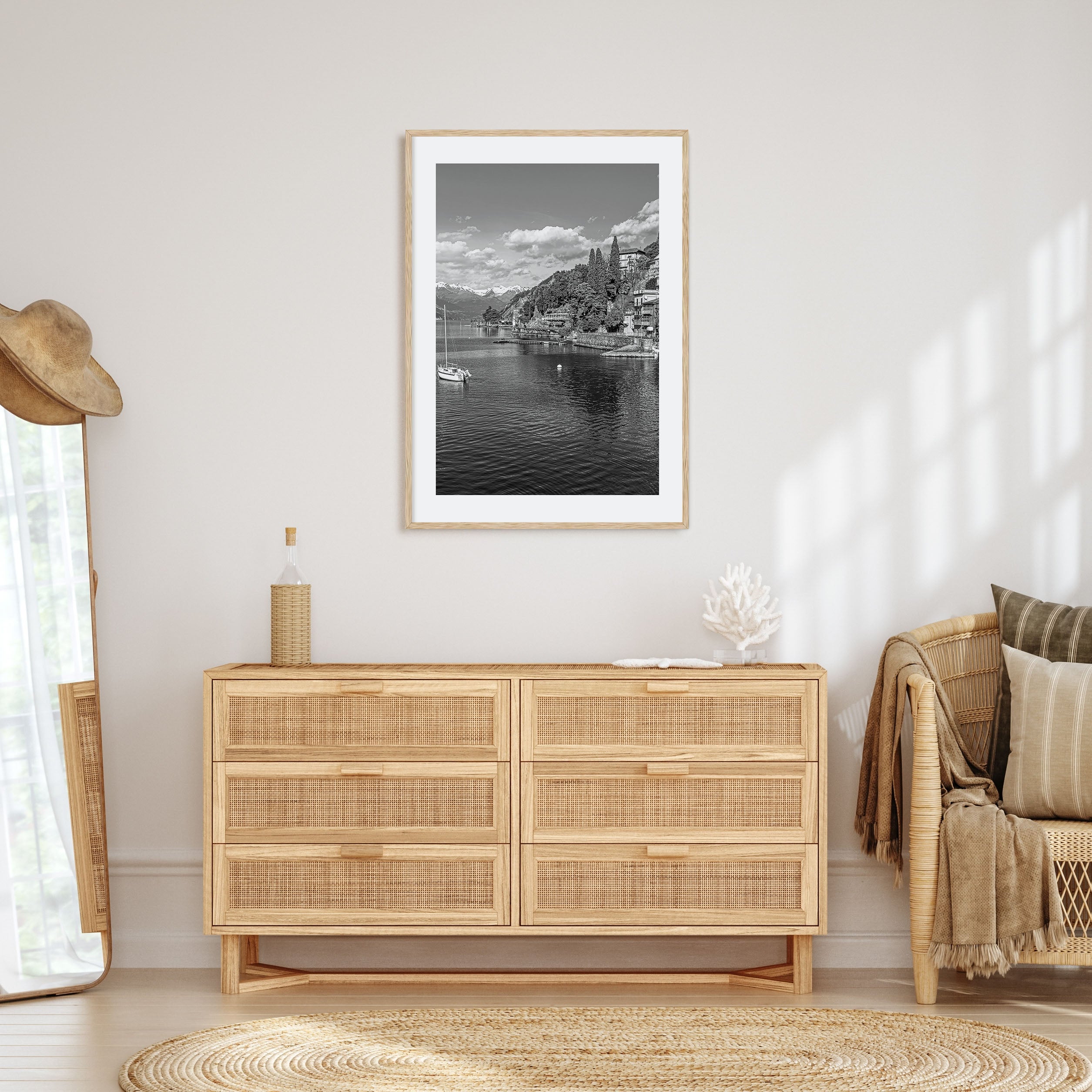 Lake Como Photo B&W Poster