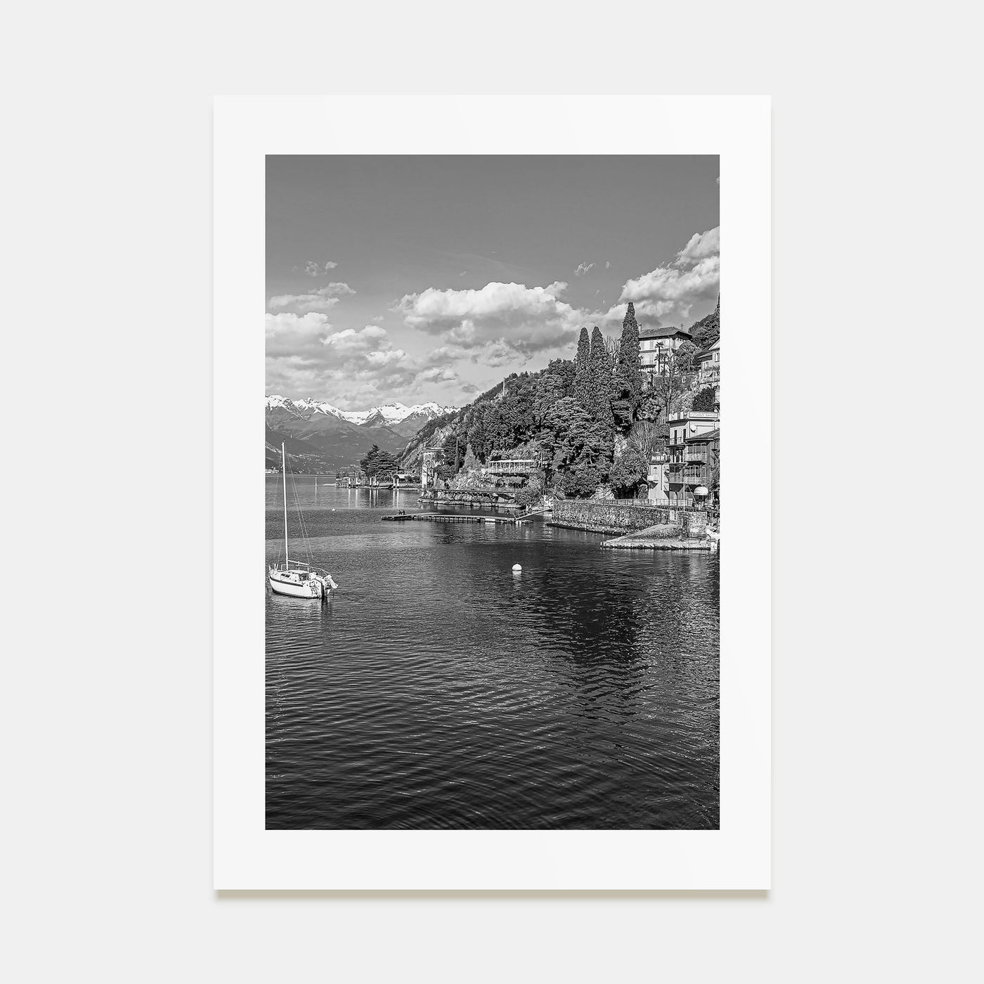 Lake Como Photo B&W Poster