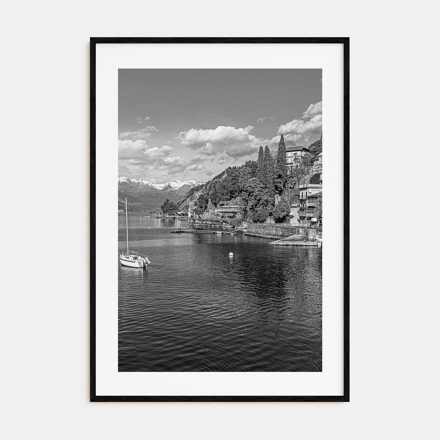 Lake Como Photo B&W Poster