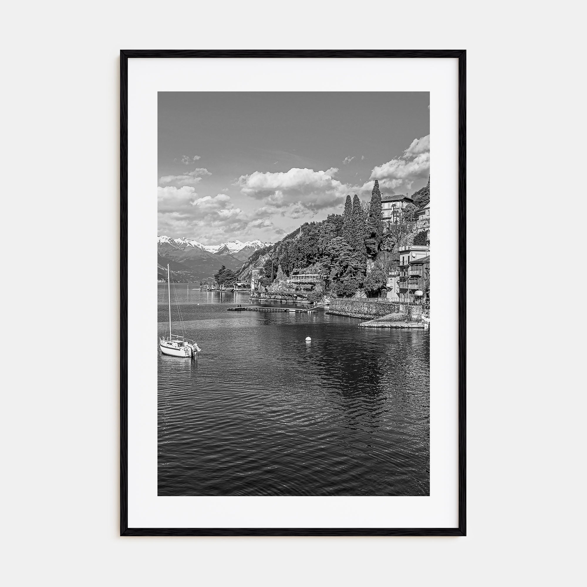 Lake Como Photo B&W Poster