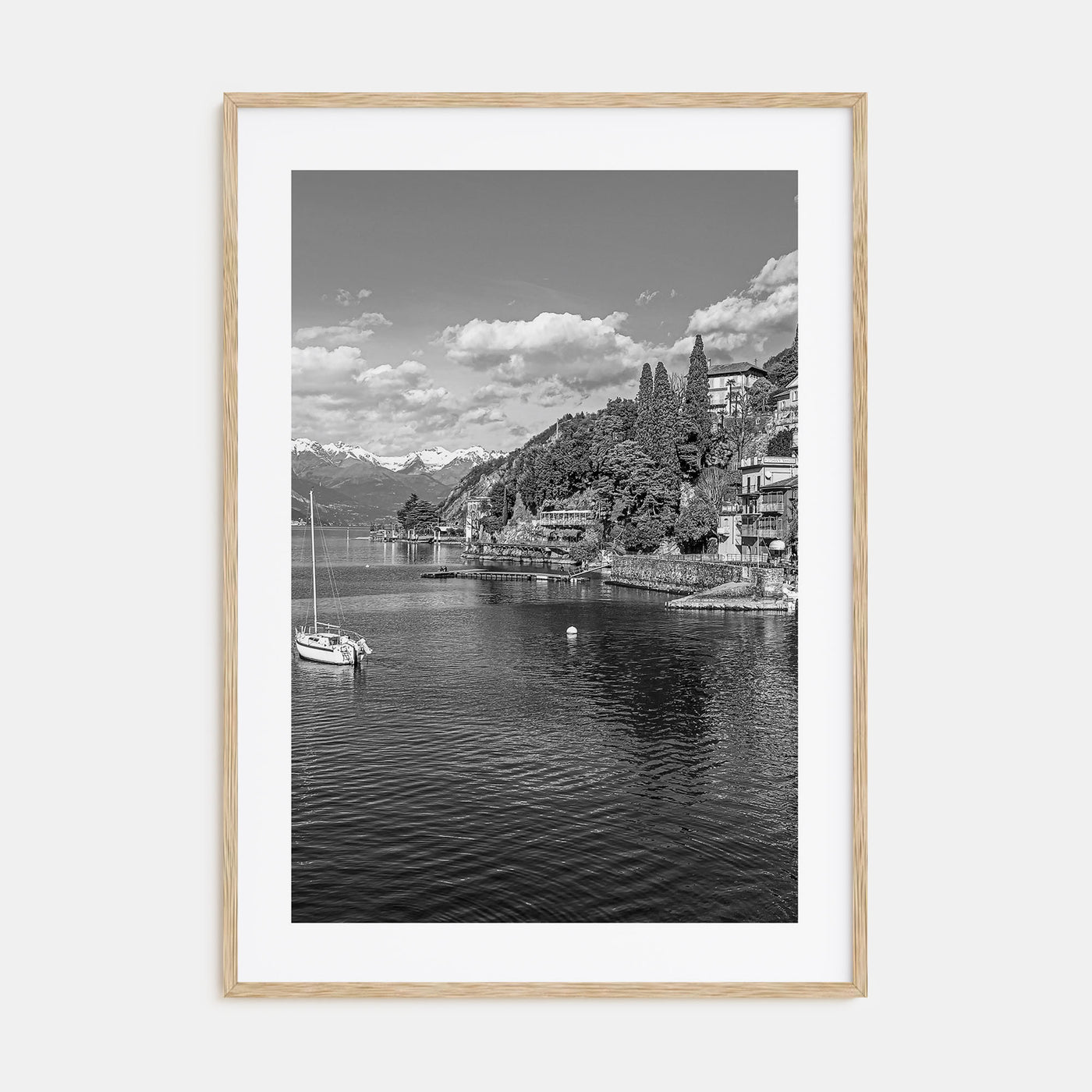 Lake Como Photo B&W Poster