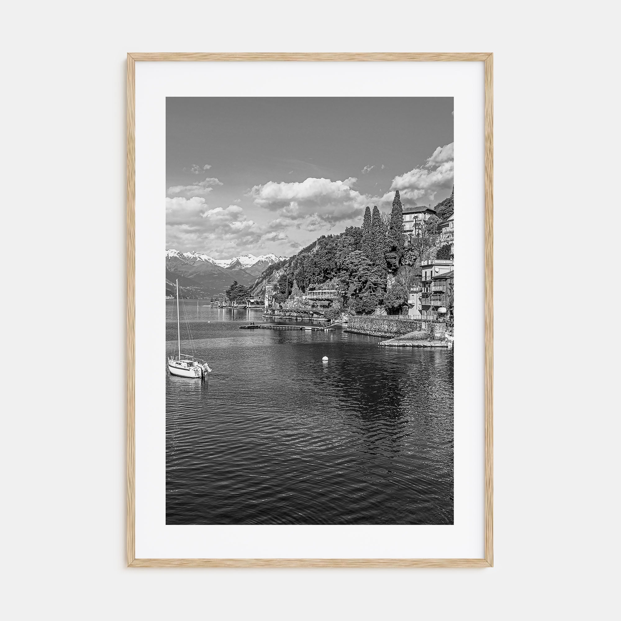Lake Como Photo B&W Poster