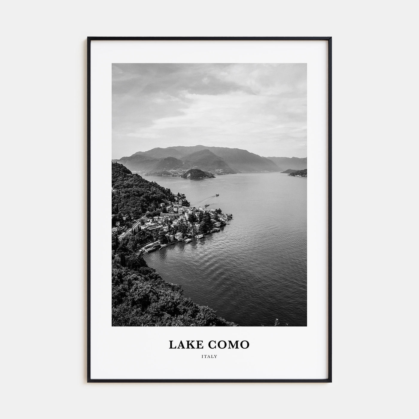Lake Como Portrait B&W Poster