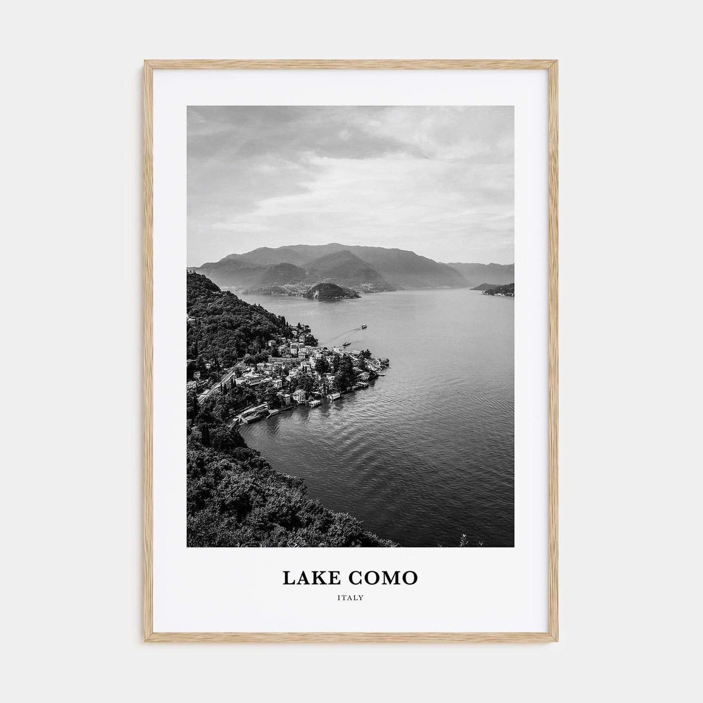 Lake Como Portrait B&W Poster