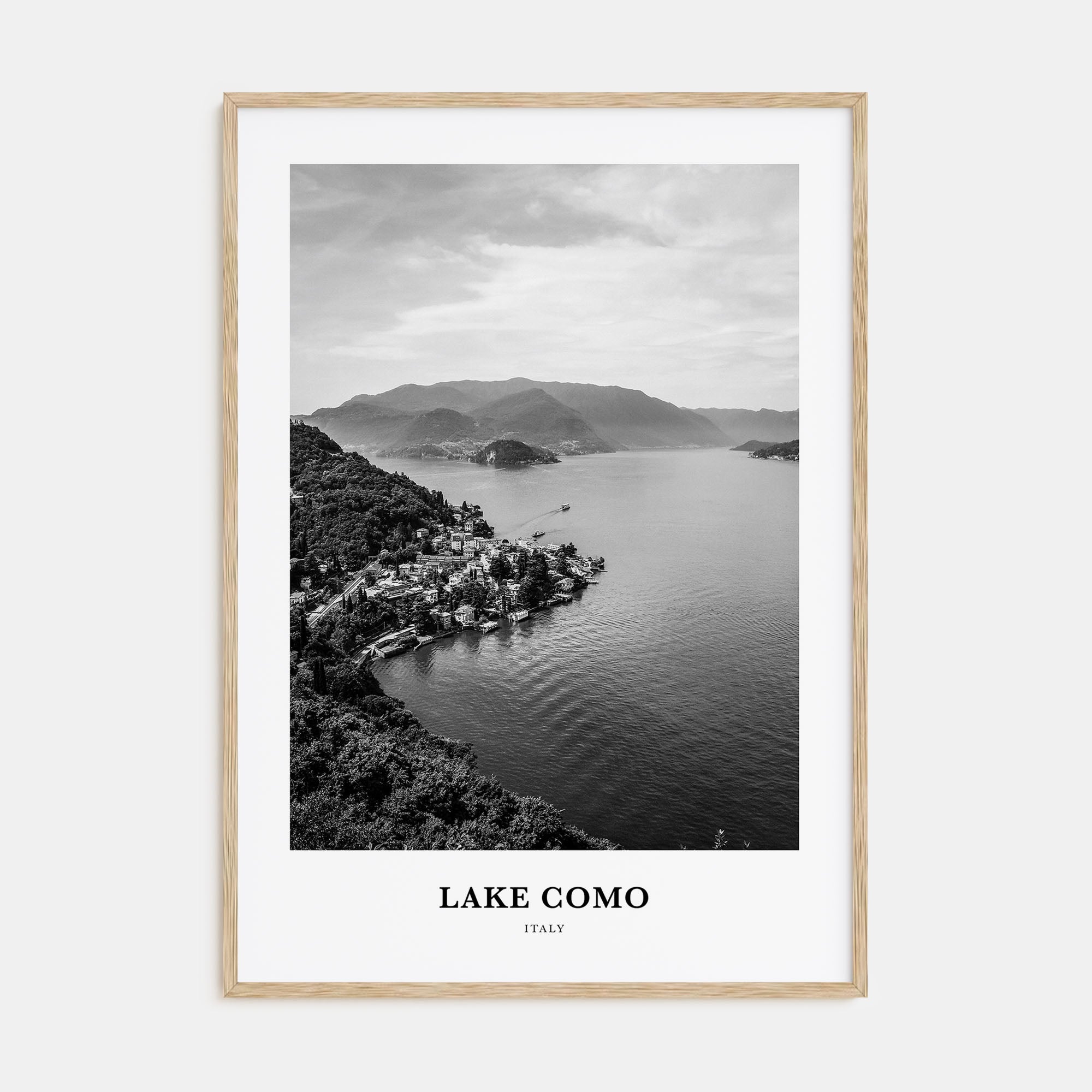 Lake Como Portrait B&W Poster