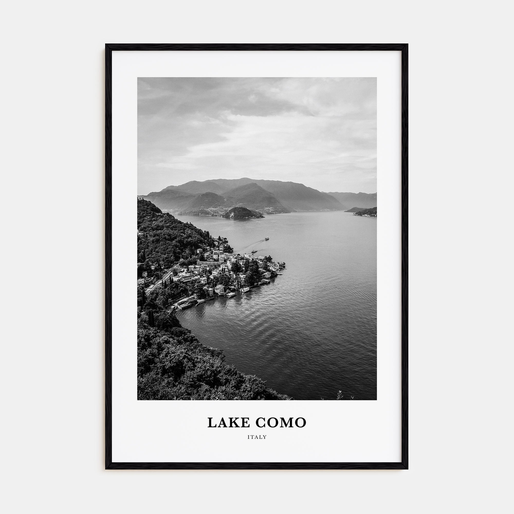 Lake Como Portrait B&W Poster