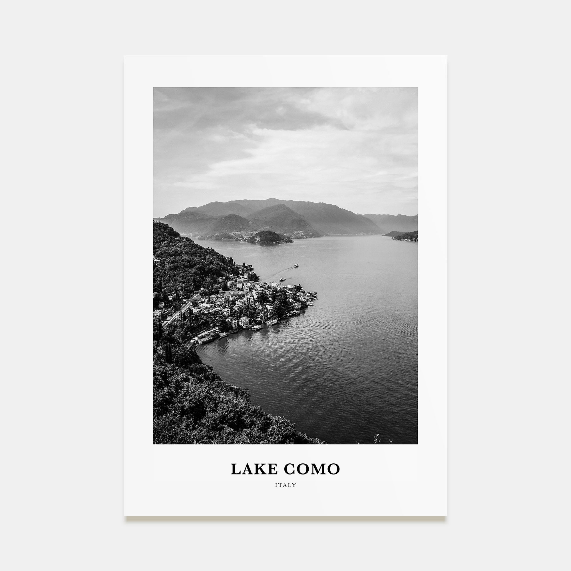Lake Como Portrait B&W Poster