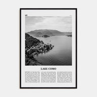 Lake Como Travel B&W Poster