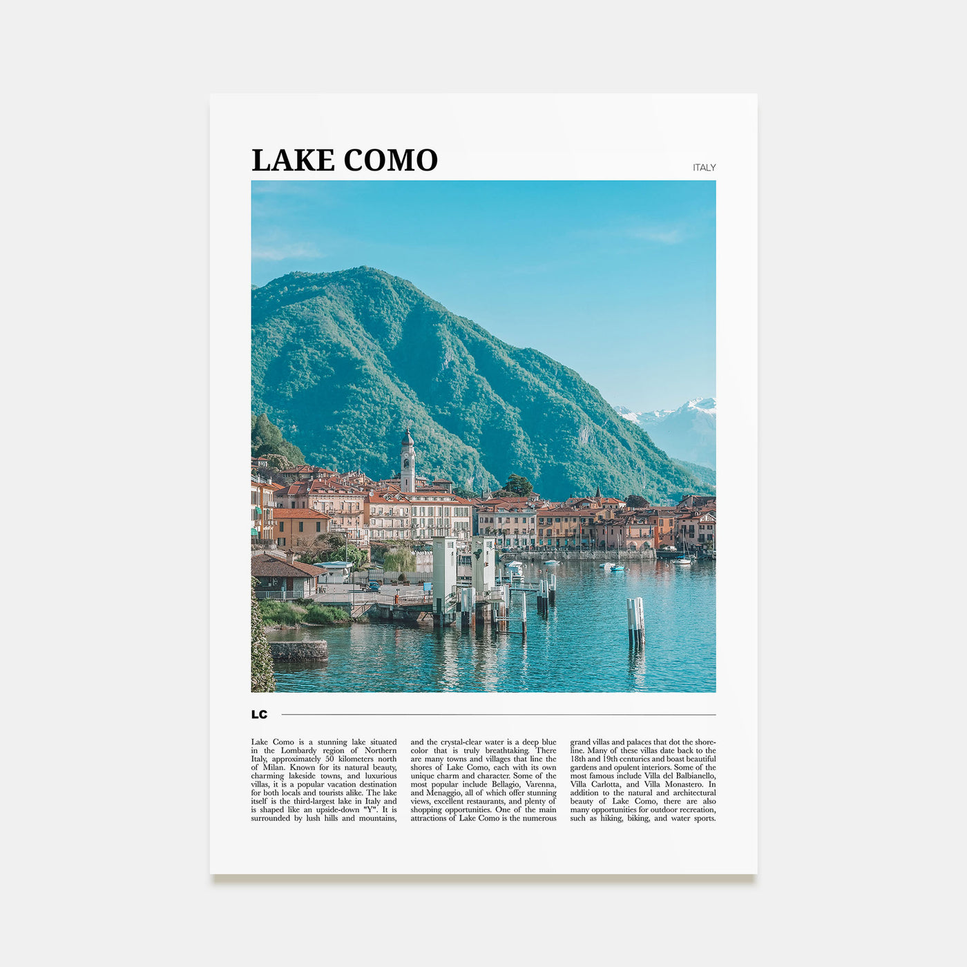 Lake Como Travel Color No 2 Poster