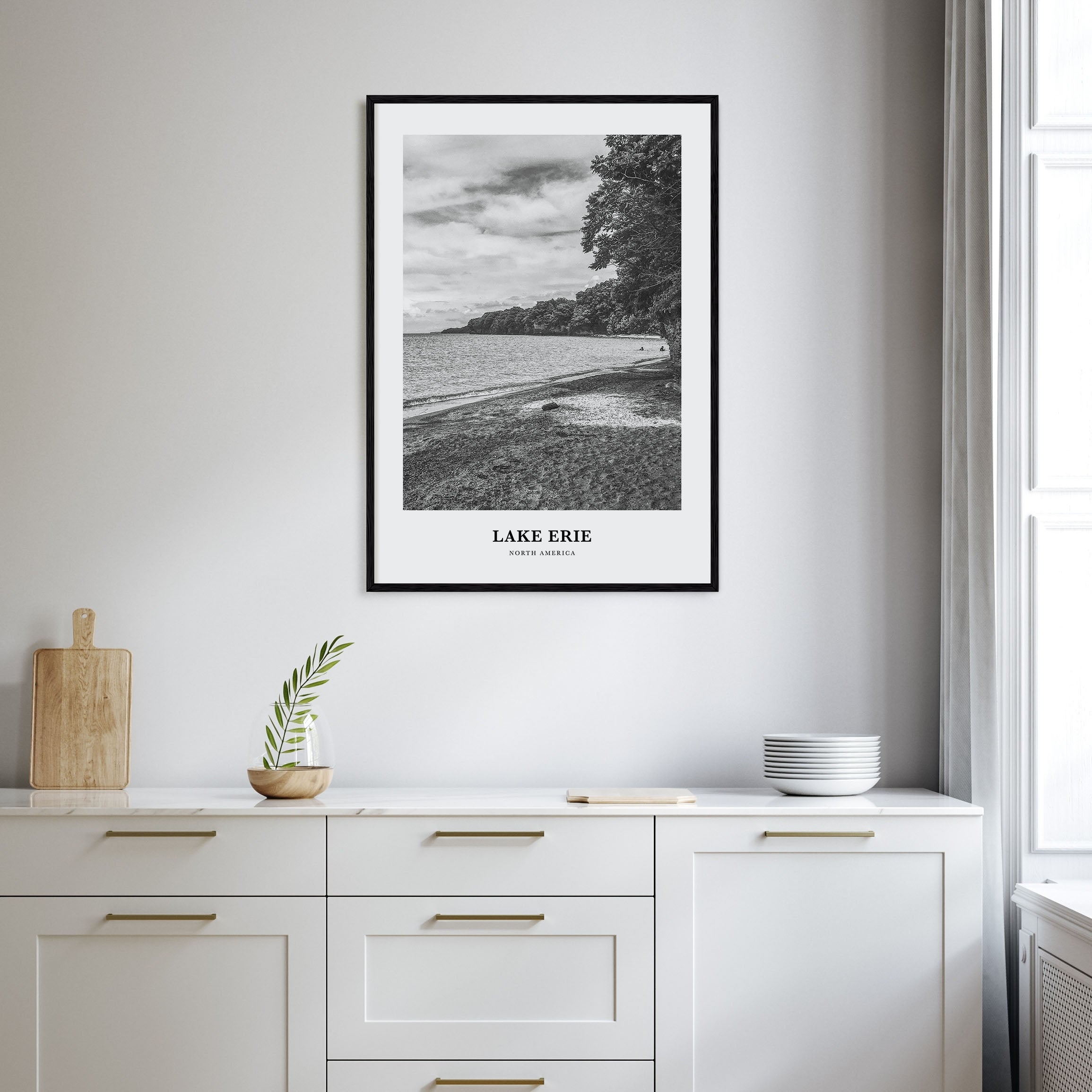 Lake Erie Portrait B&W Poster