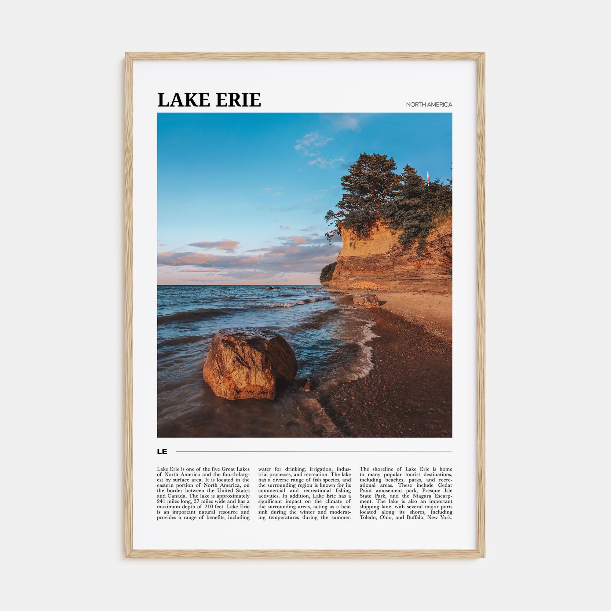 Lake Erie Travel Color Poster