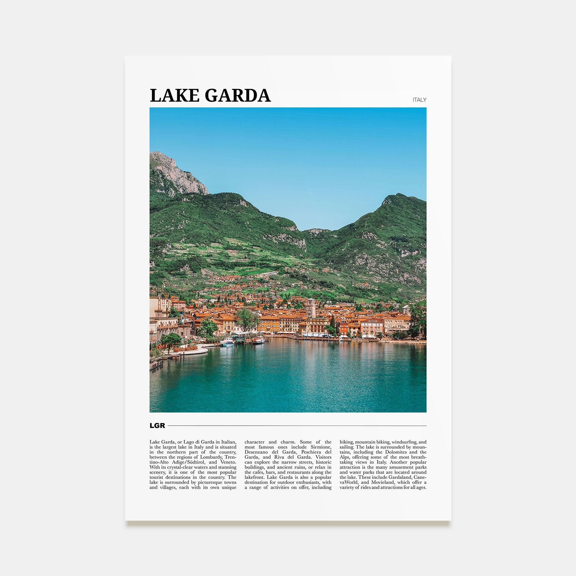 Lake Garda Travel Color Poster