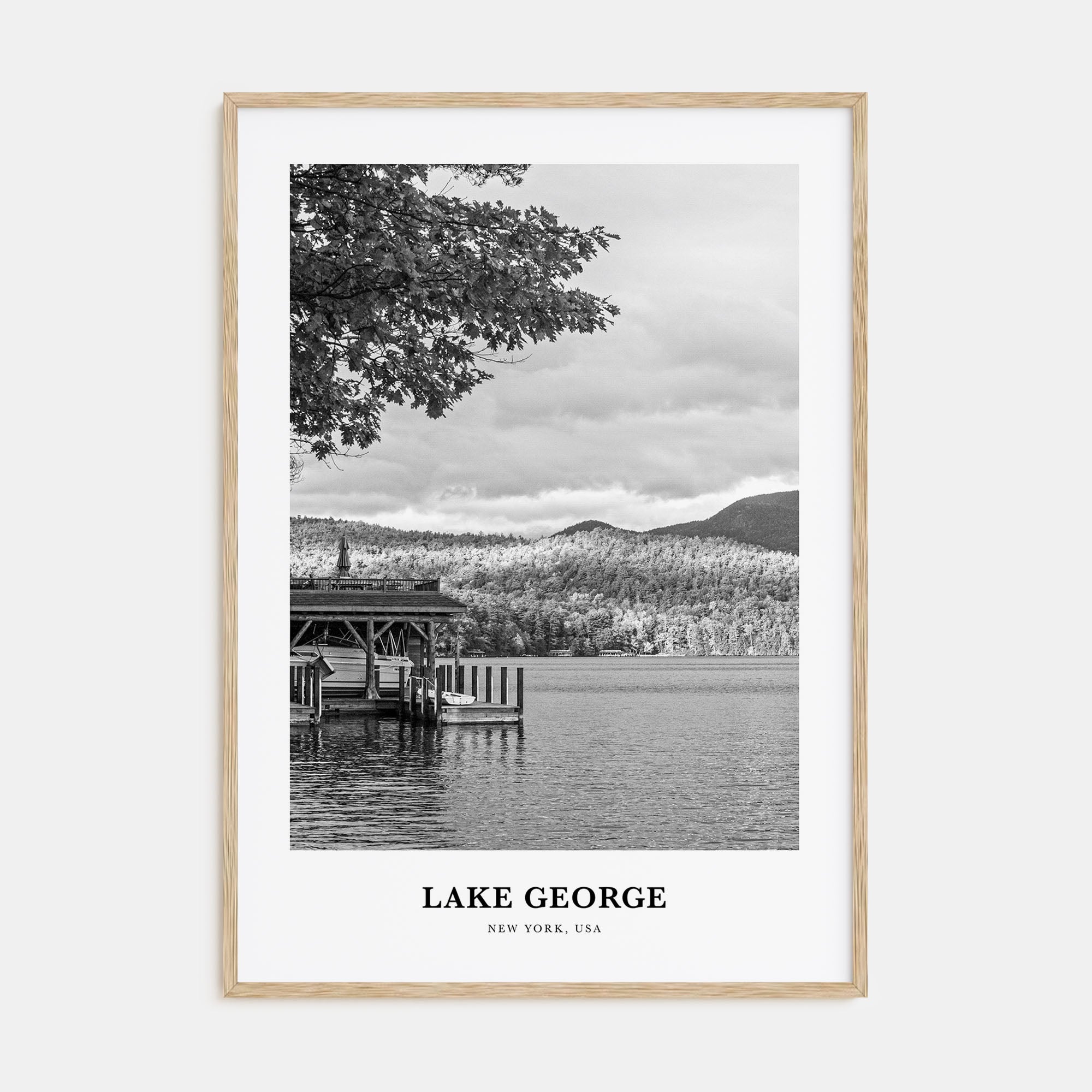 Lake George Portrait B&W Poster